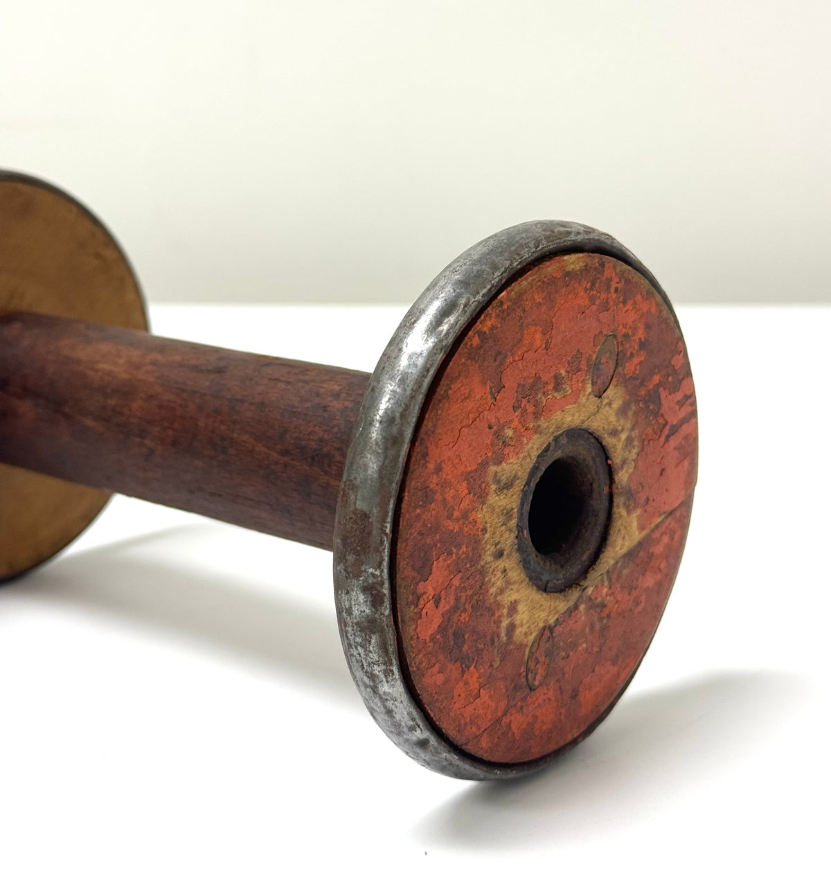 Vintage Wooden Industrial Textile Spool