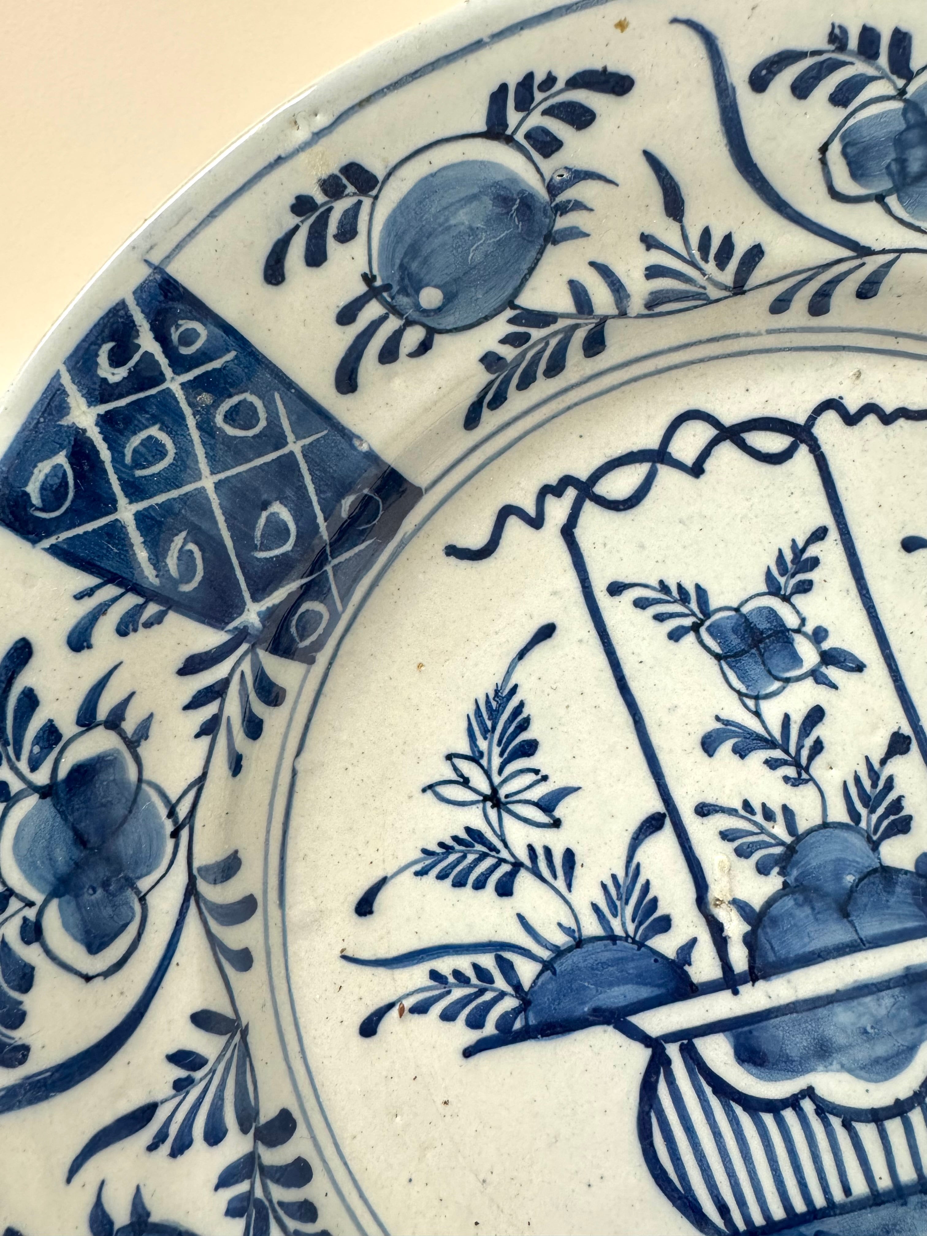 Antique Delftware Chinoiserie Plate