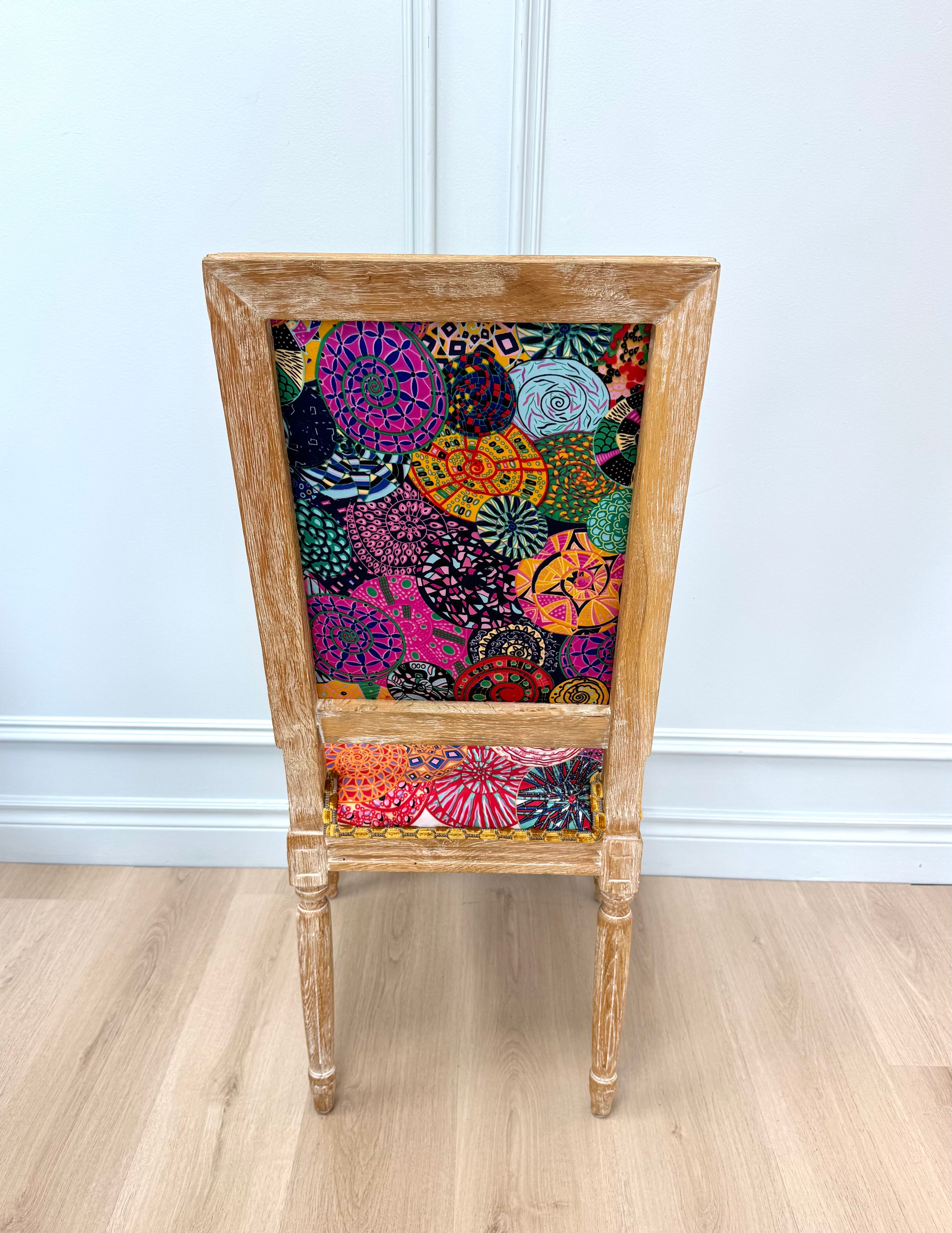 Louis Dining Chairs with Vibrant Upholstery Set of 4