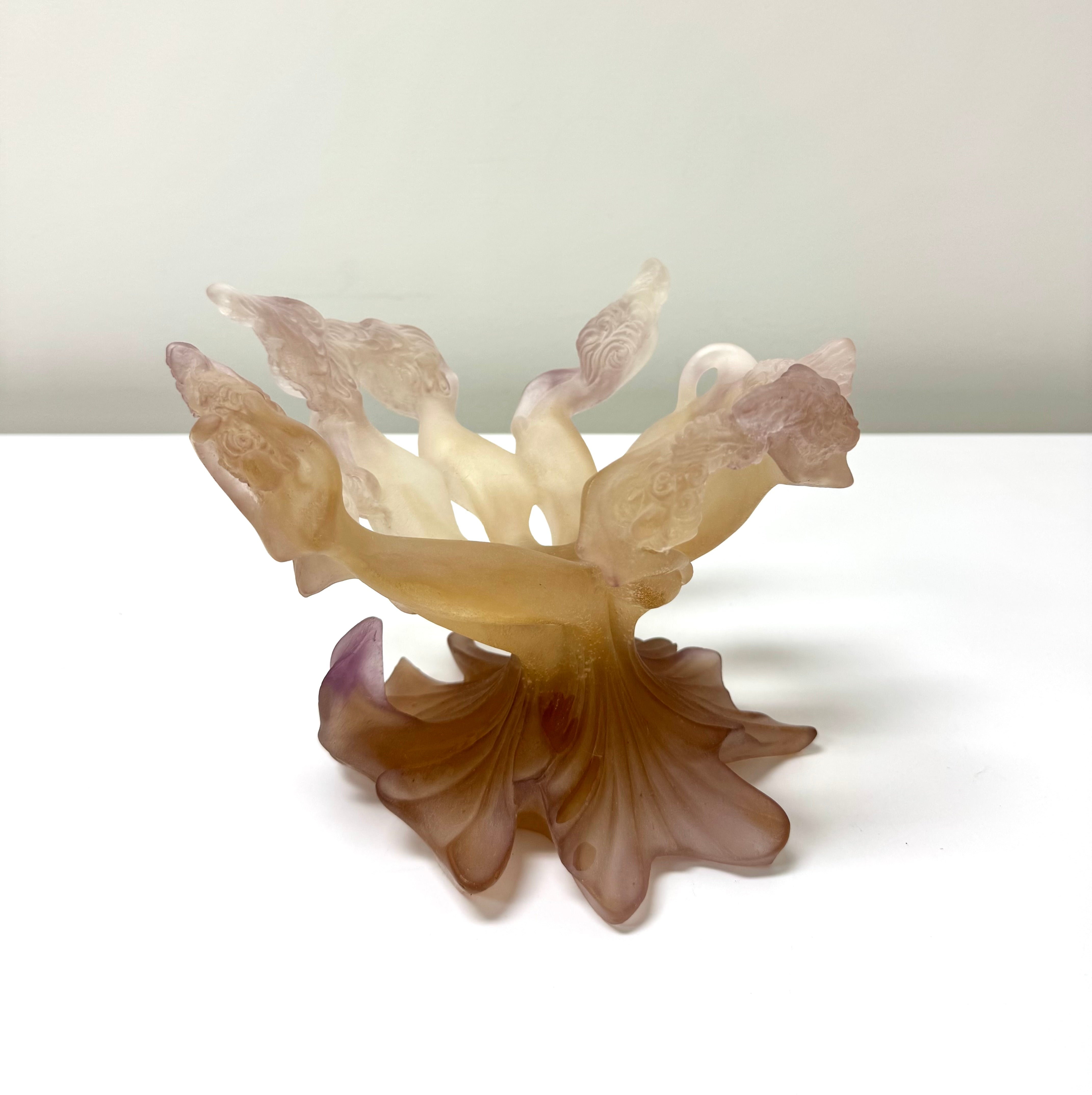 DAUM FRANCE 'Sirene' Pate de Verre Bowl Base