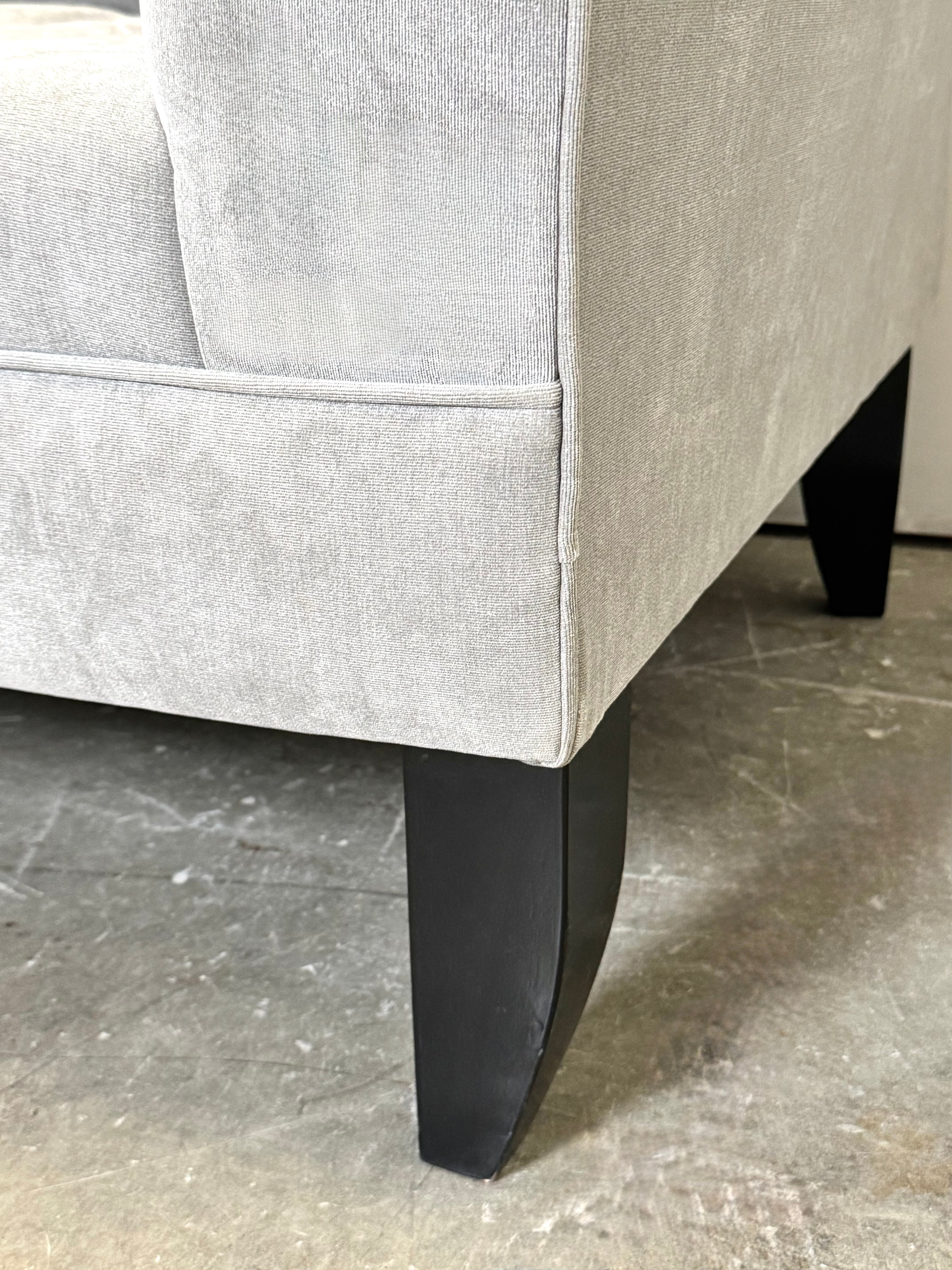 Silver Gray Tufted Chaise