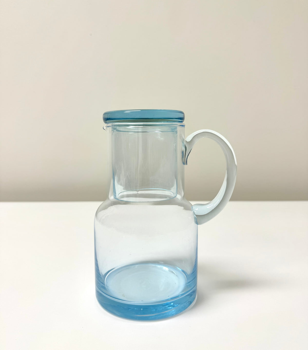 Aqua Blue Glass Bedside Carafe