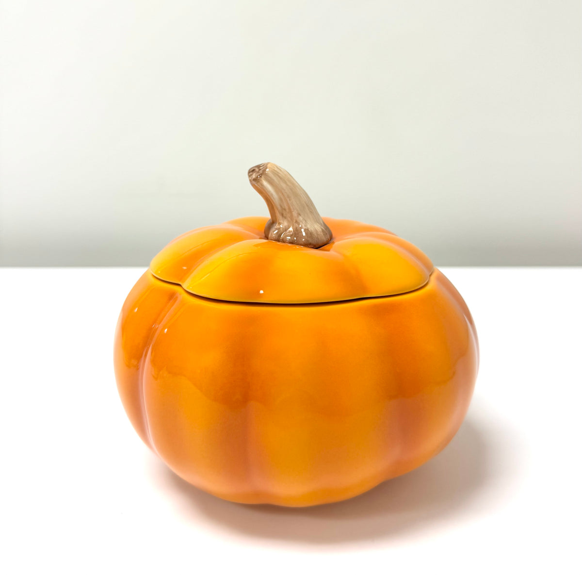 Ceramic Pumpkin Lidded Jar
