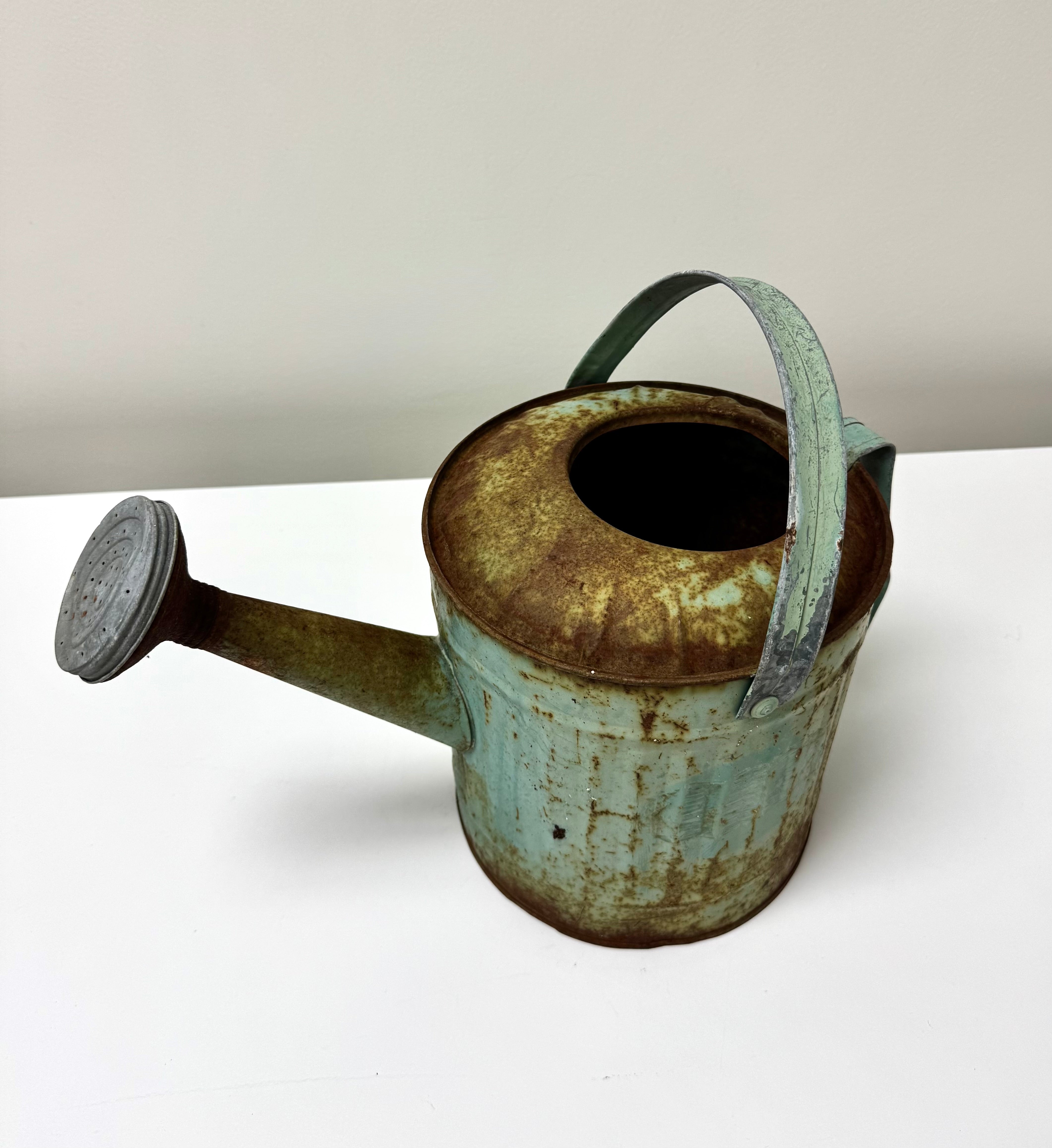Vintage Rusted Green Watering Can