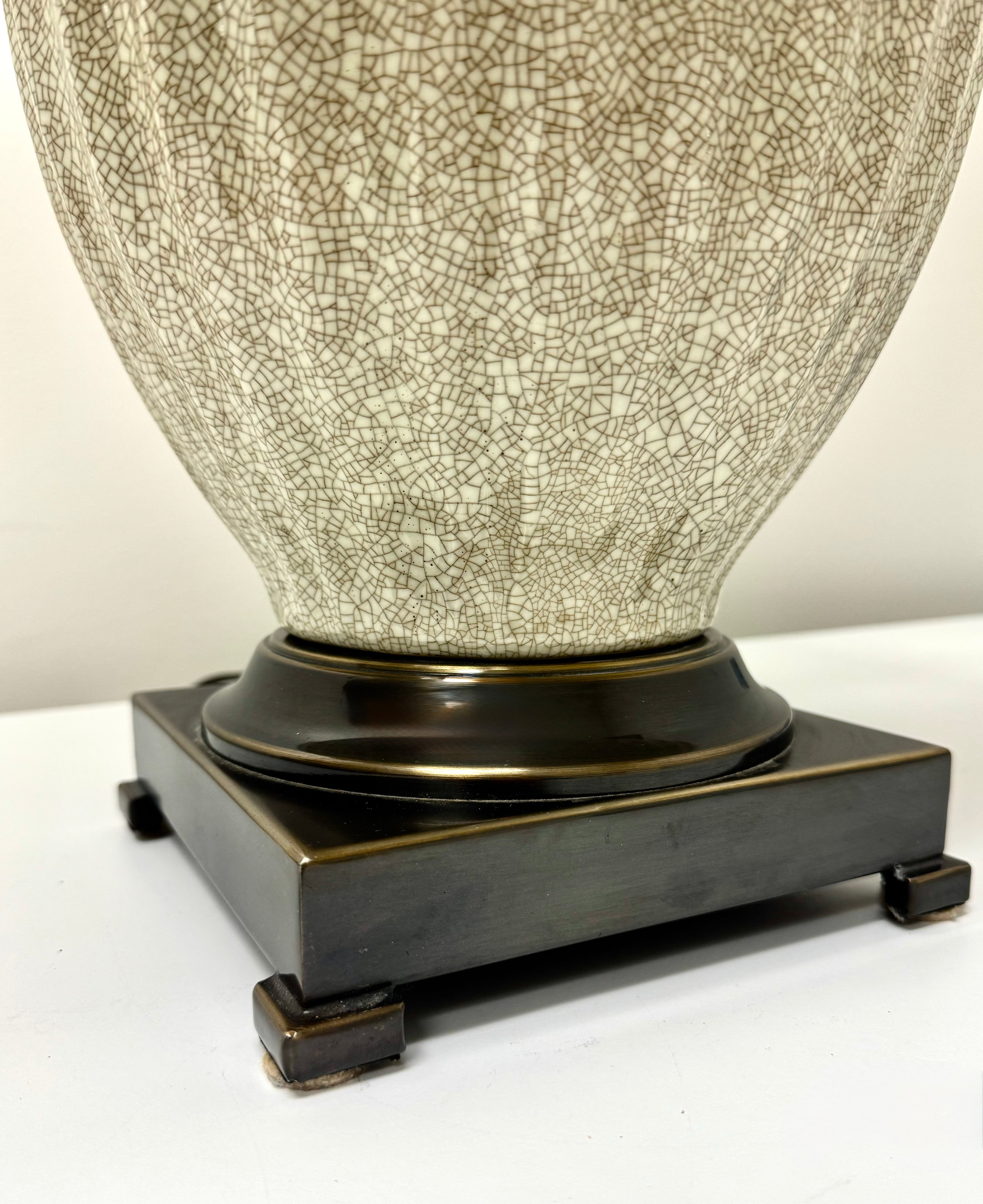 Crackled Ceramic Urn Lamp