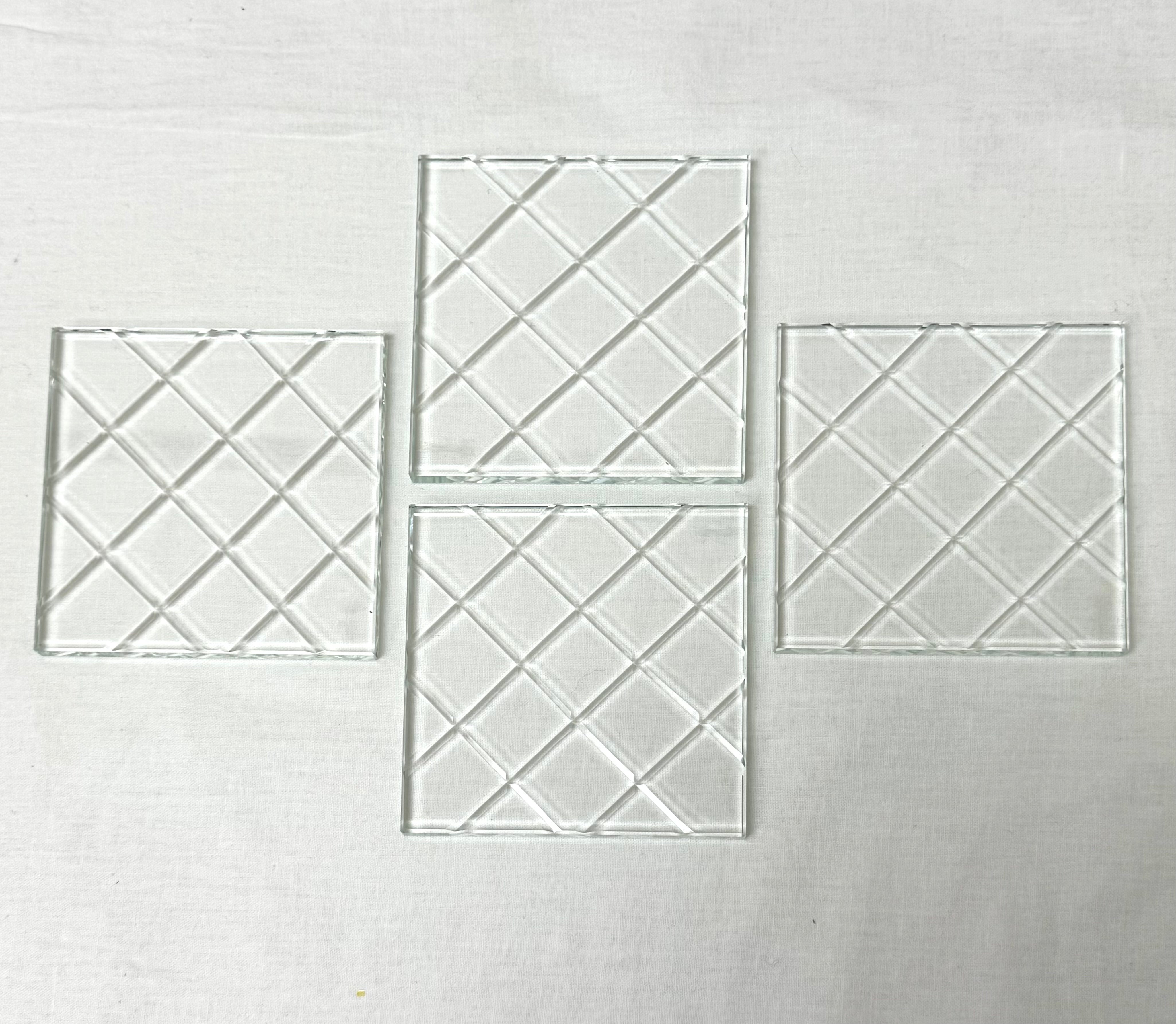 OLEG CASSINI Cut Crystal Coasters Set of 4