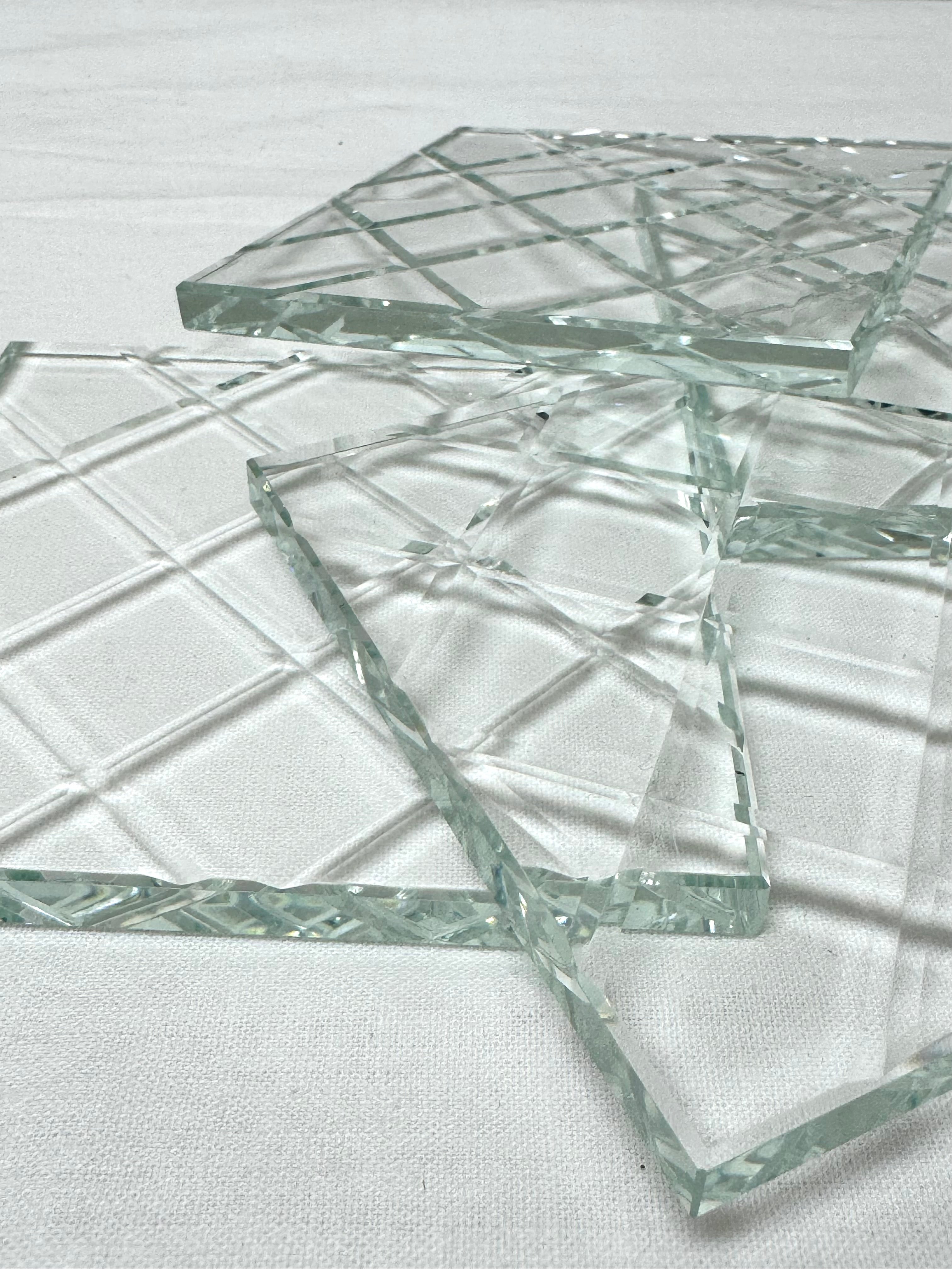 OLEG CASSINI Cut Crystal Coasters Set of 4
