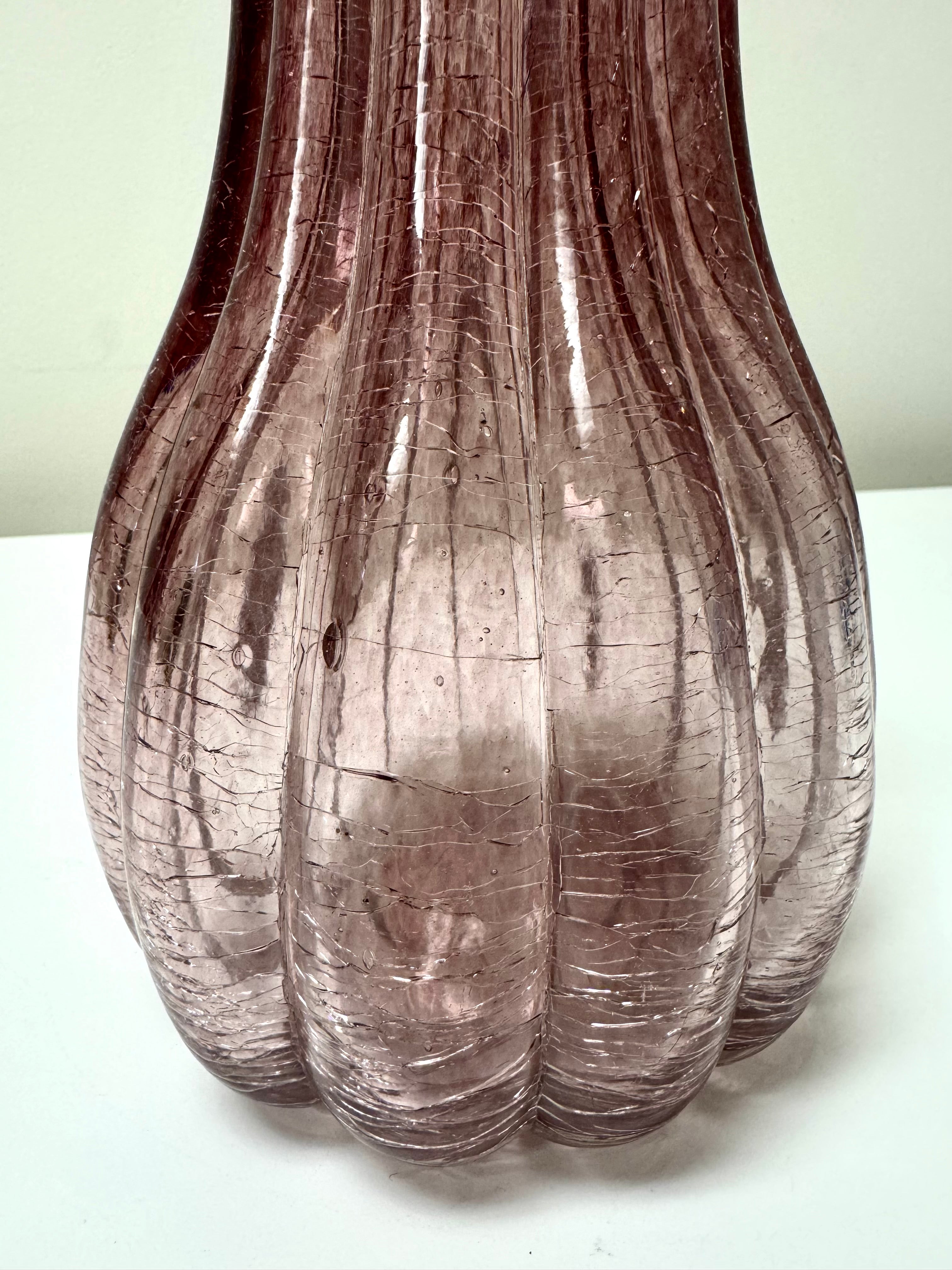 Amethyst Crackle Glass Gourd