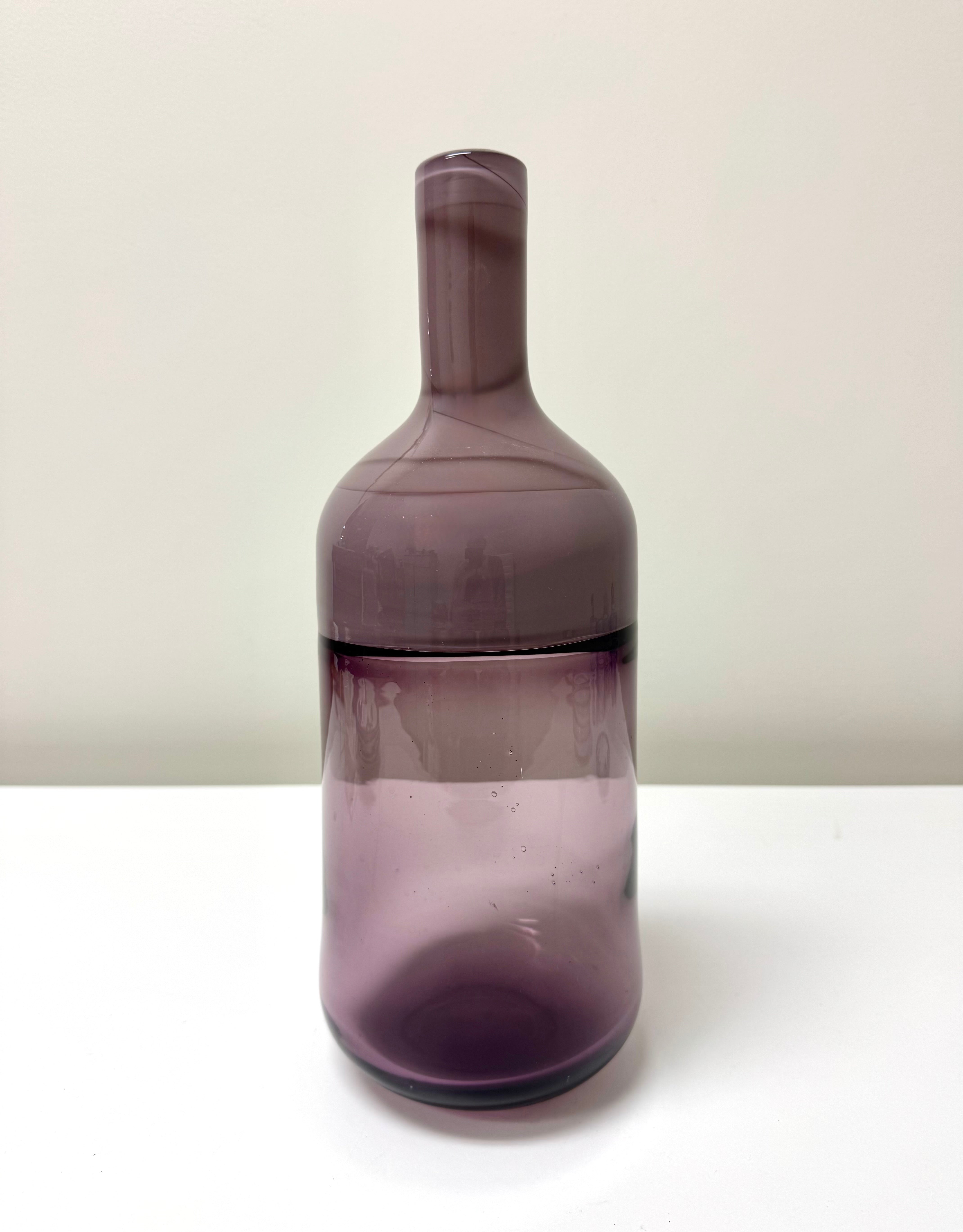 Lavender and Amethyst Glass 15" Incalmo Vase