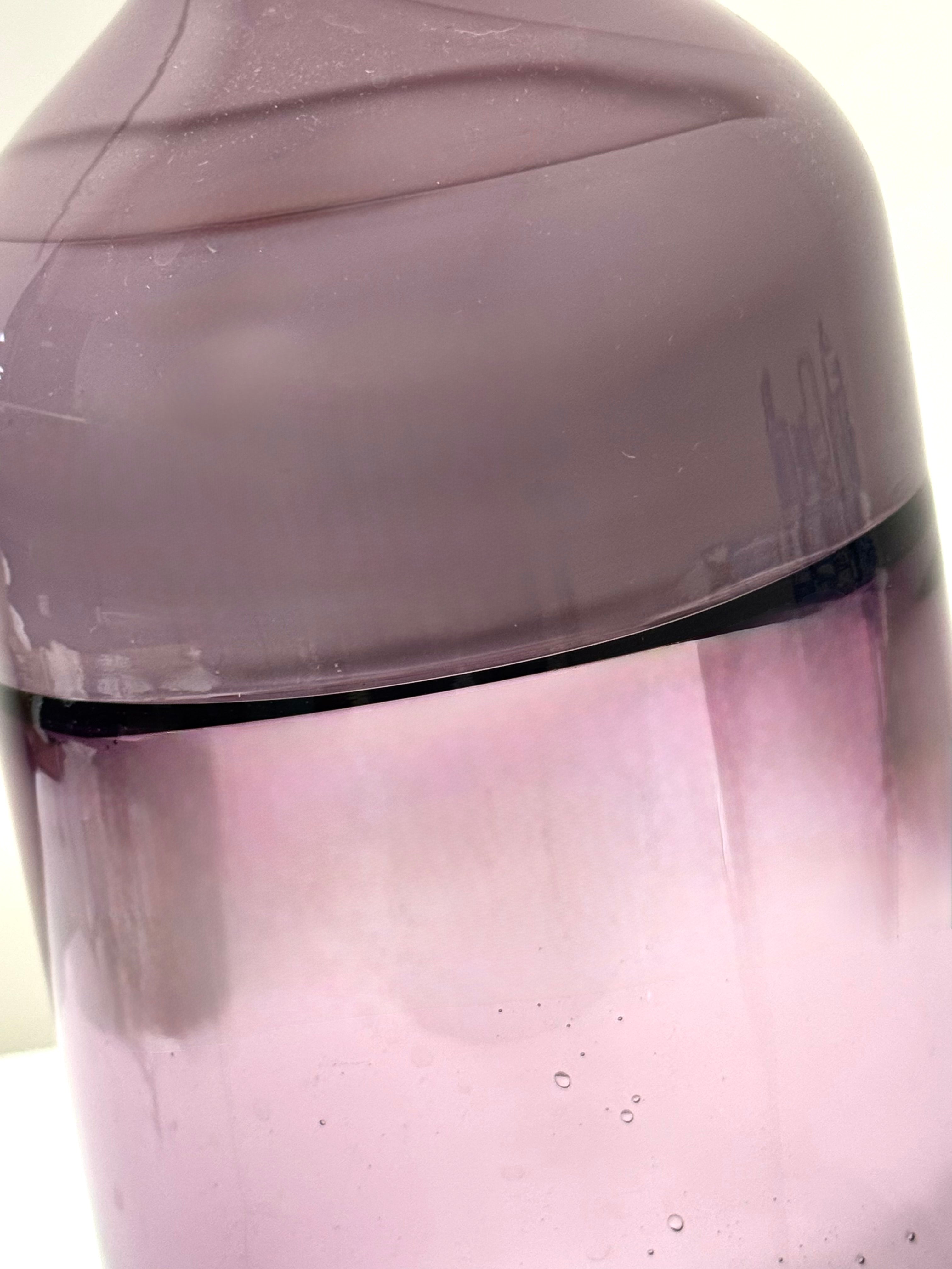 Lavender and Amethyst Glass 15" Incalmo Vase