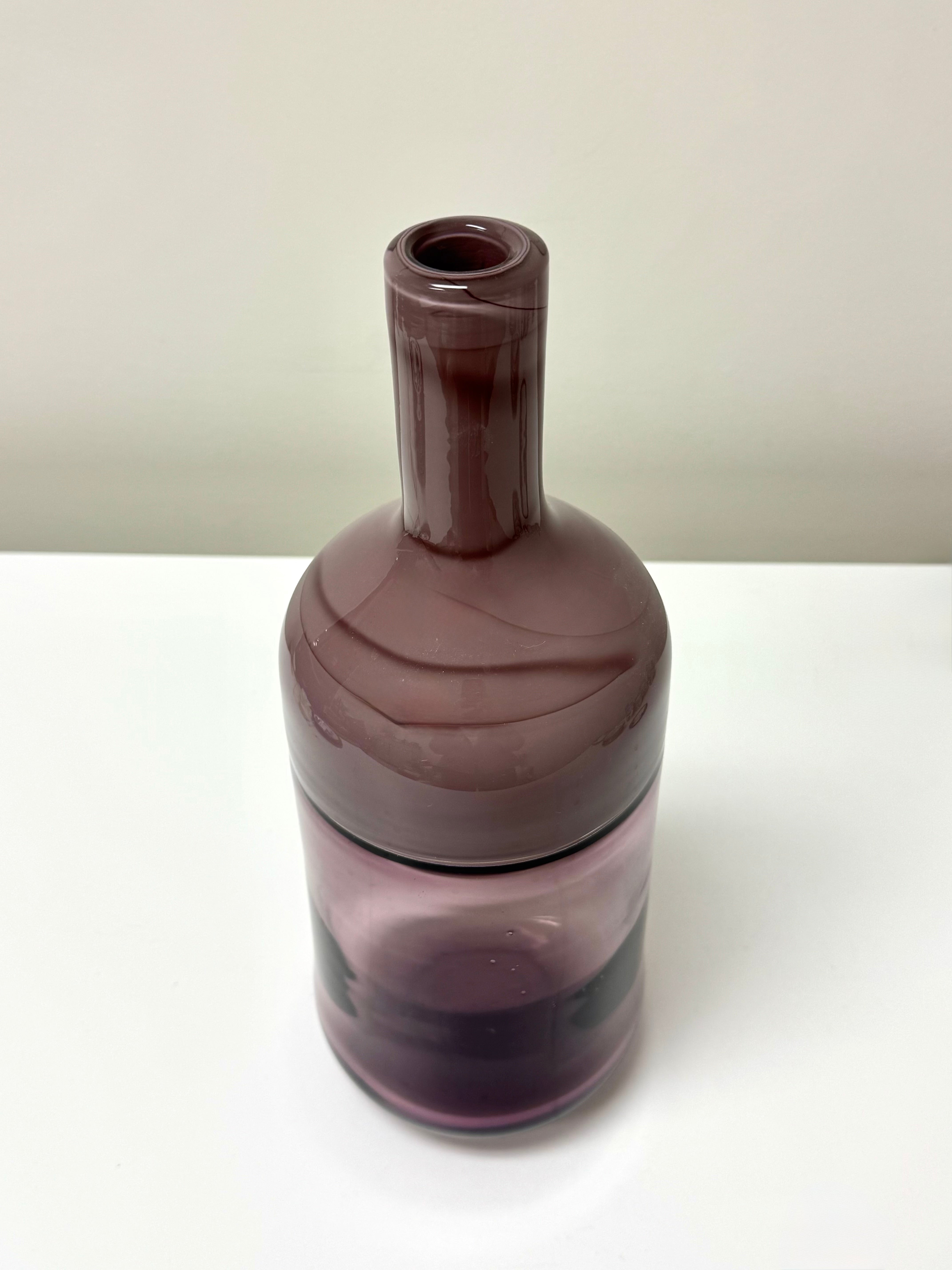 Lavender and Amethyst Glass 15" Incalmo Vase