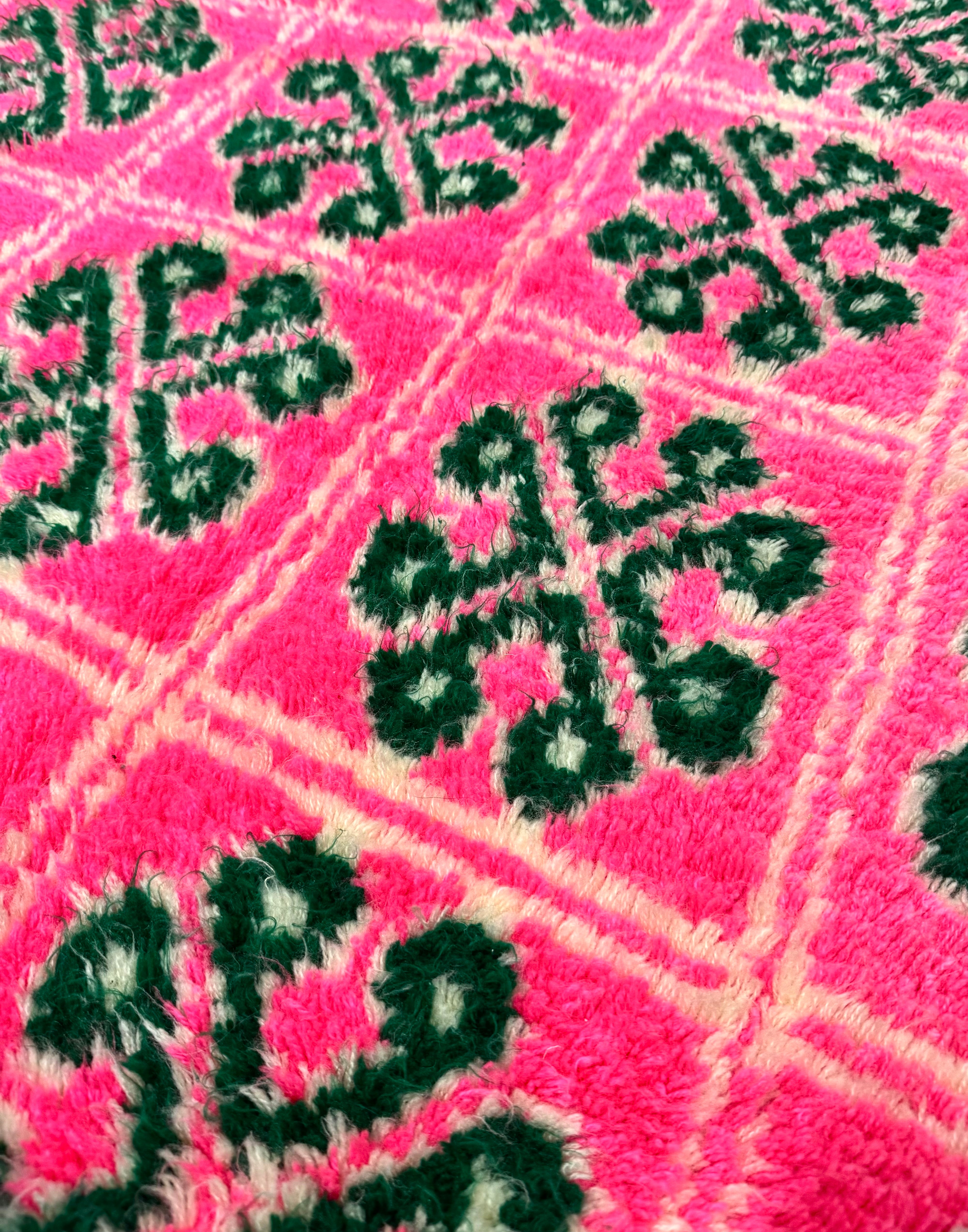 Vintage Moroccan Azilal Vibrant Pink 43" x 75" Rug