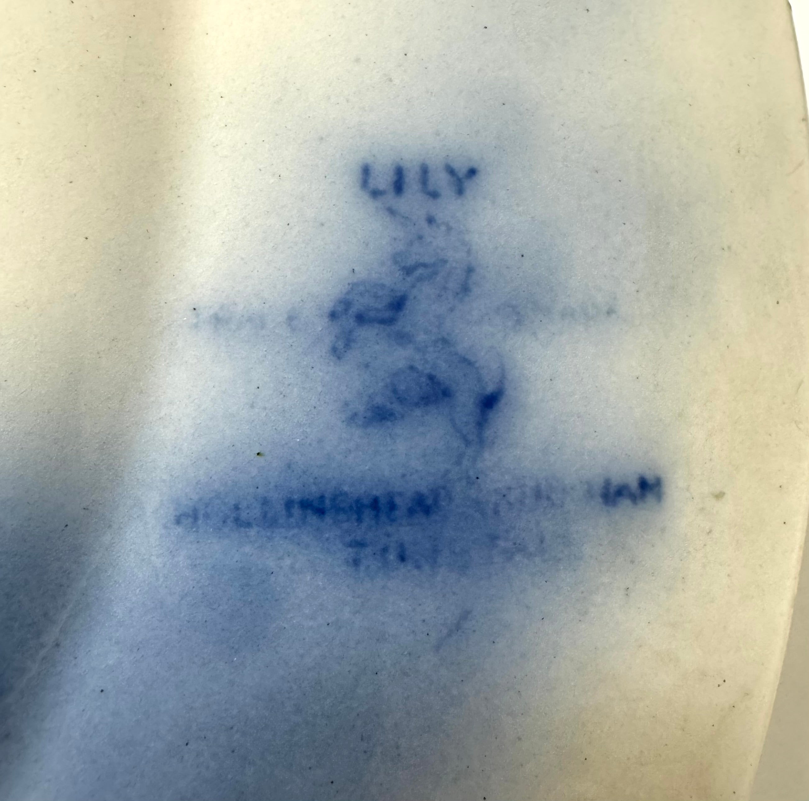 Vintage HOLLINSHEAD & KIRKHAM Flow Blue 'Lily' 10" Plate