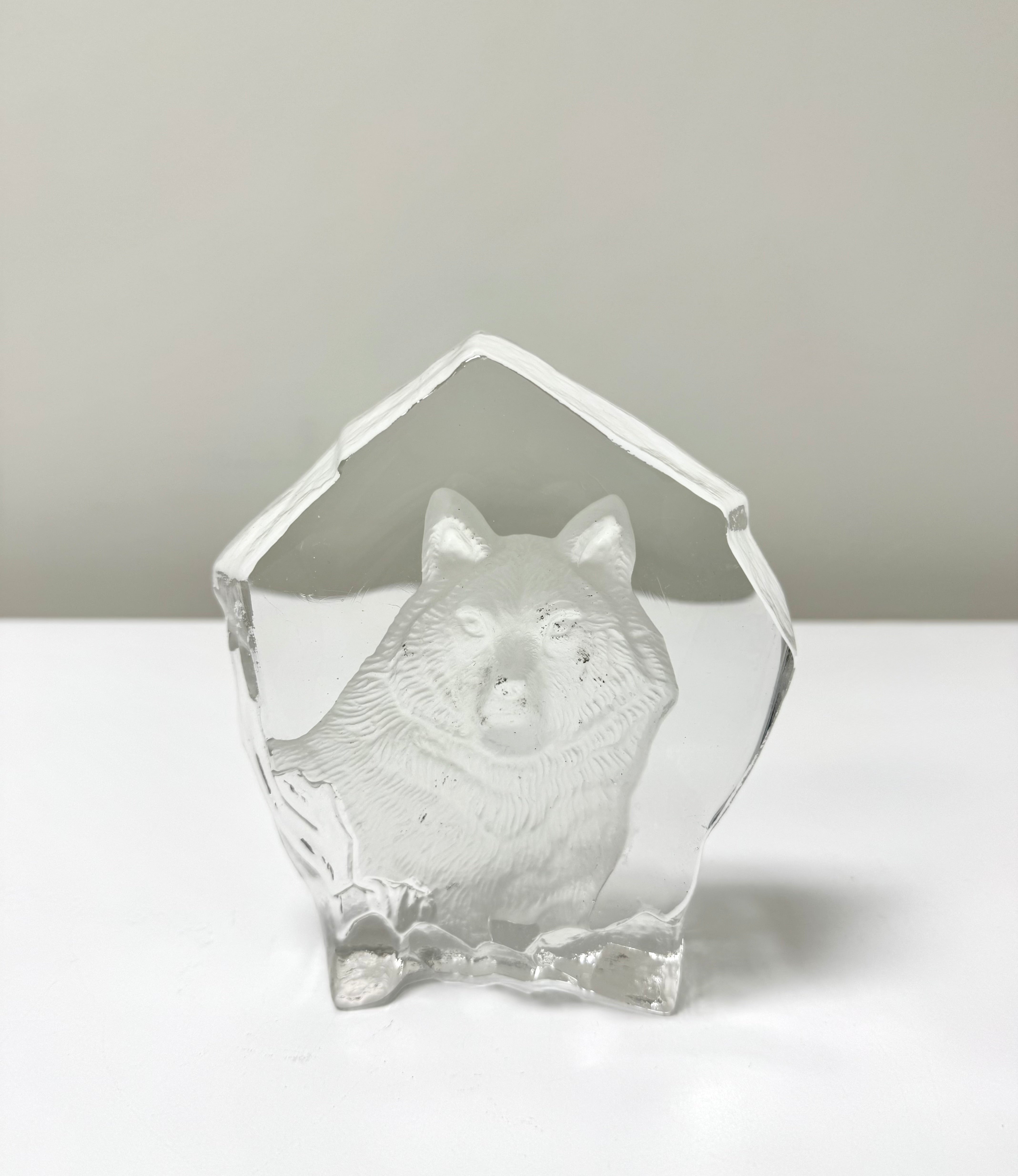Crystal Wolf Sculpture