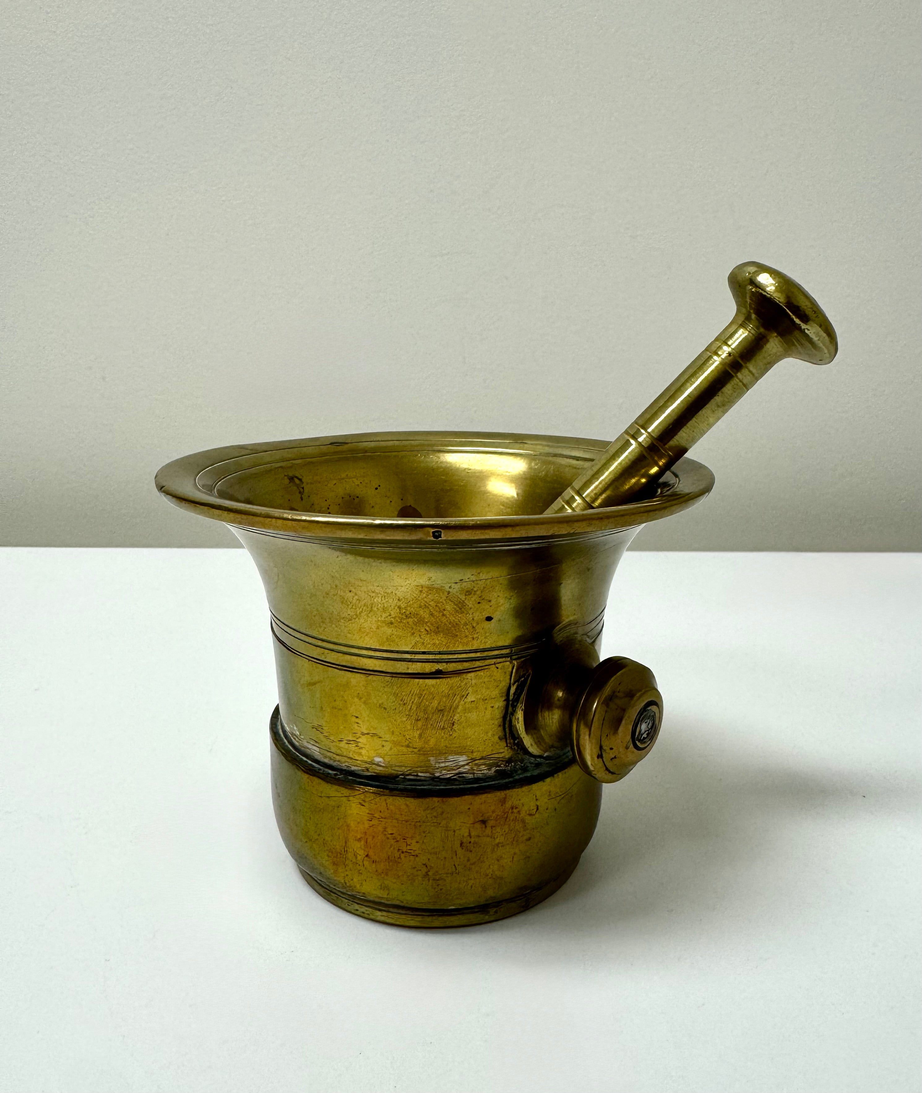 Vintage Solid Brass Apothecary Mortar and Pestle