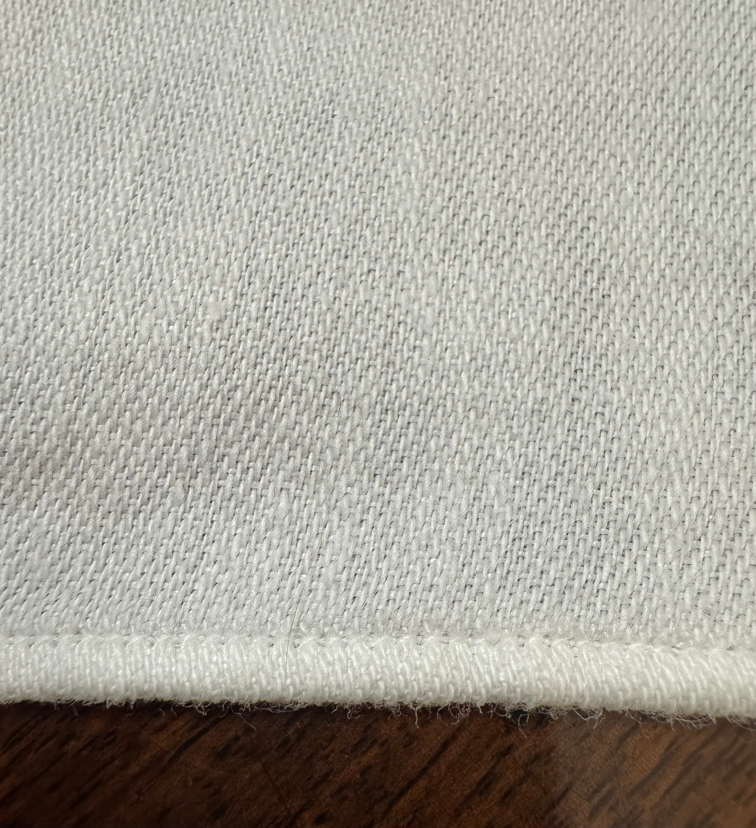 Vintage White Damask Linen 50" x 40" Tablecloth