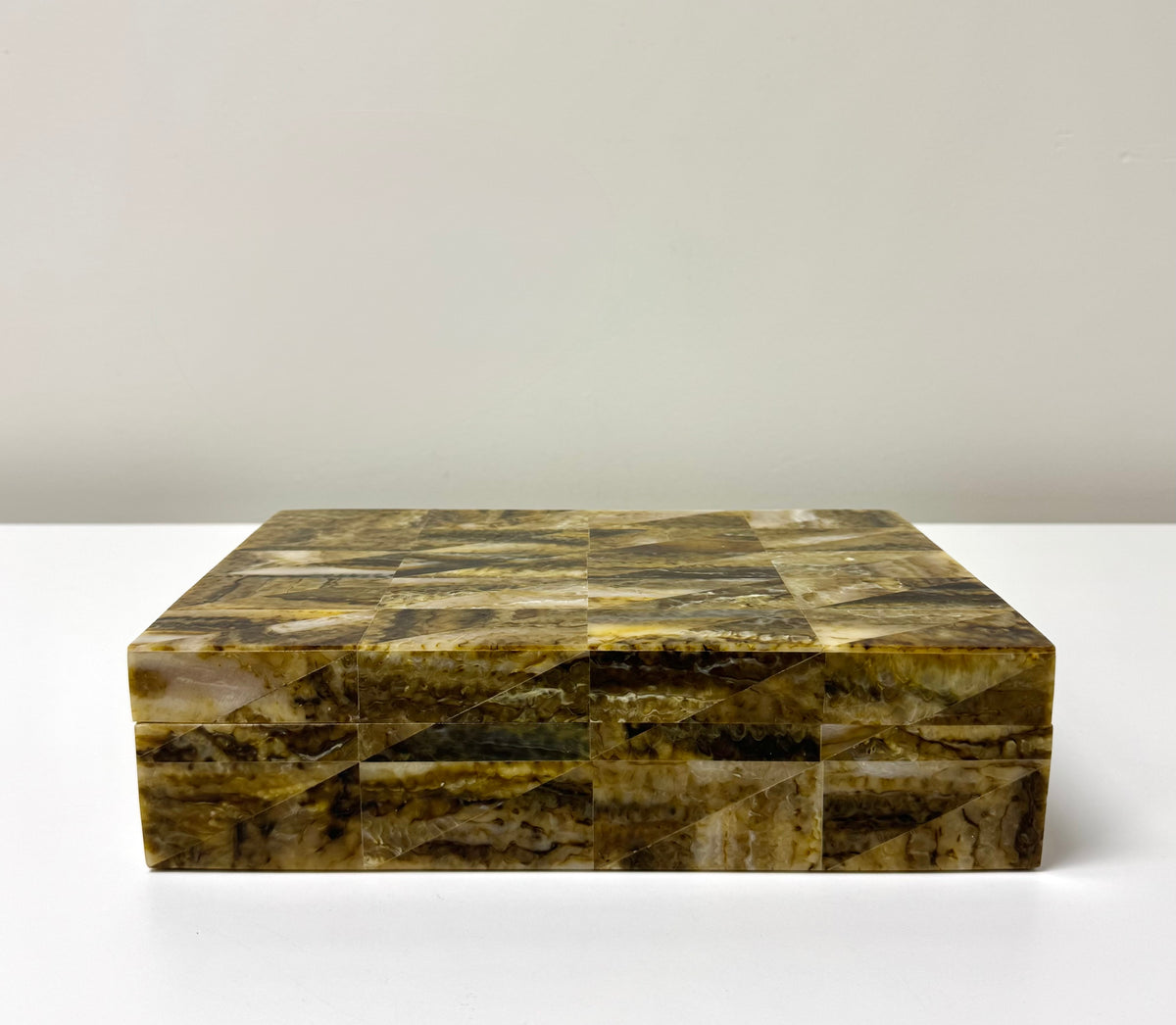 Amber Geometric Mosaic Box