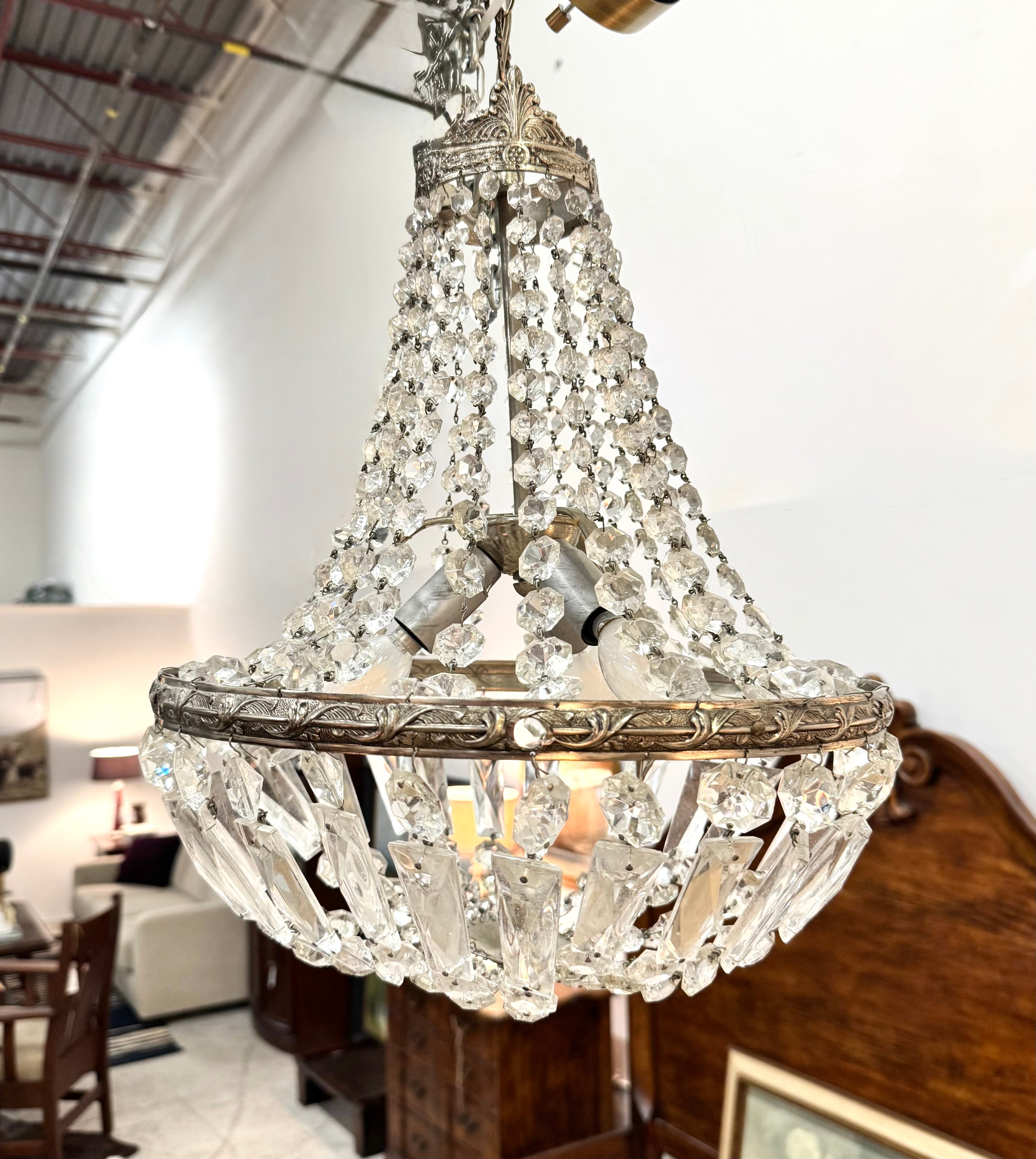 Petite French Empire Crystal Chandelier