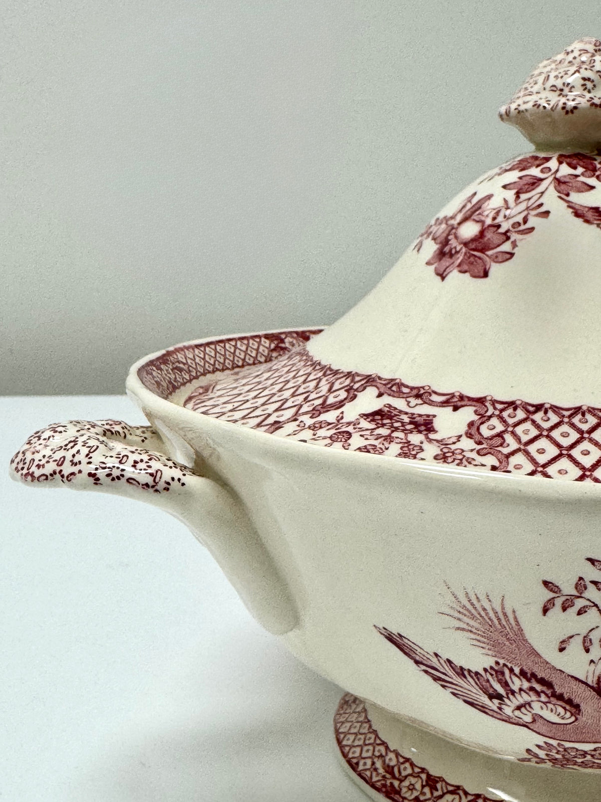 Vintage MASON'S 'Stratford' Red Covered Bowl