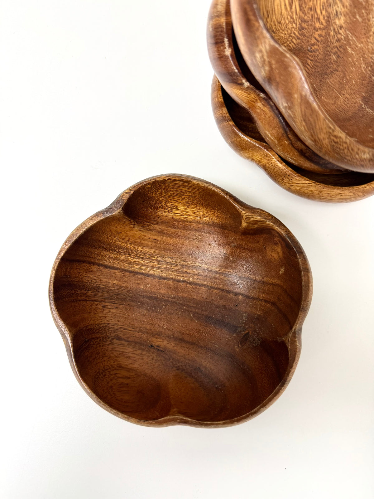 Vintage Monkey Pod Wood Salad Set