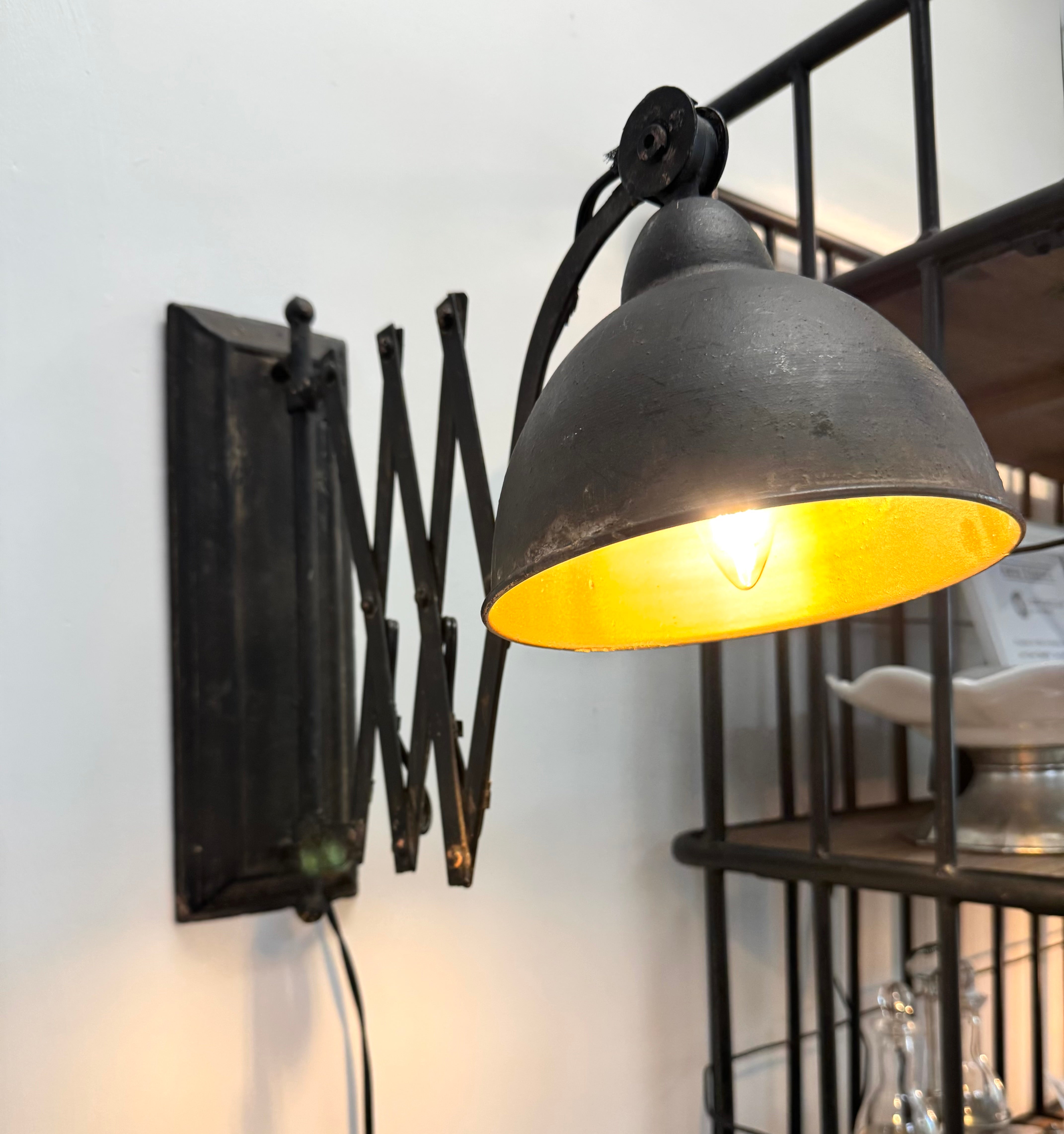 Industrial Metal Accordian Wall Light
