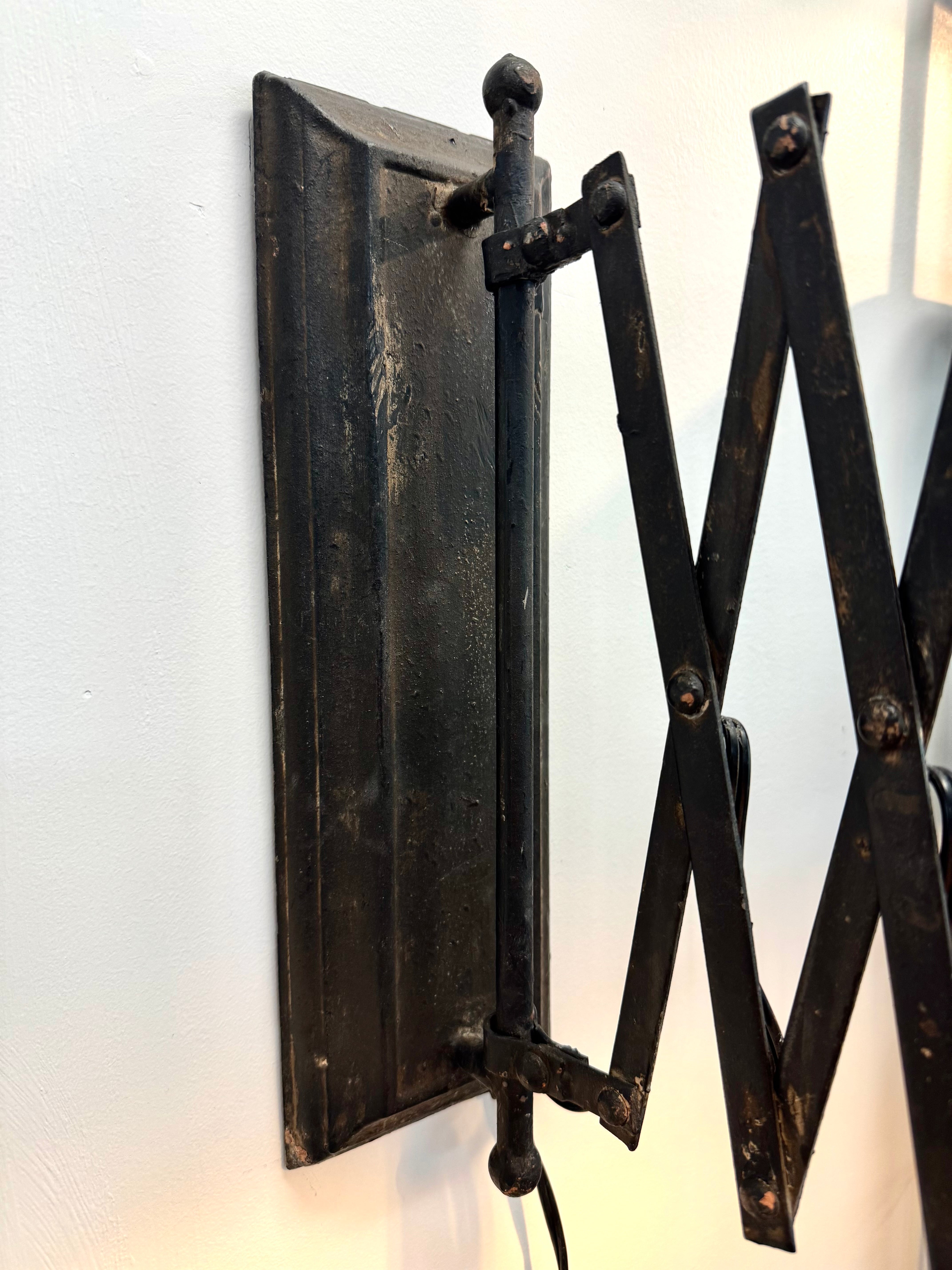 Industrial Metal Accordian Wall Light