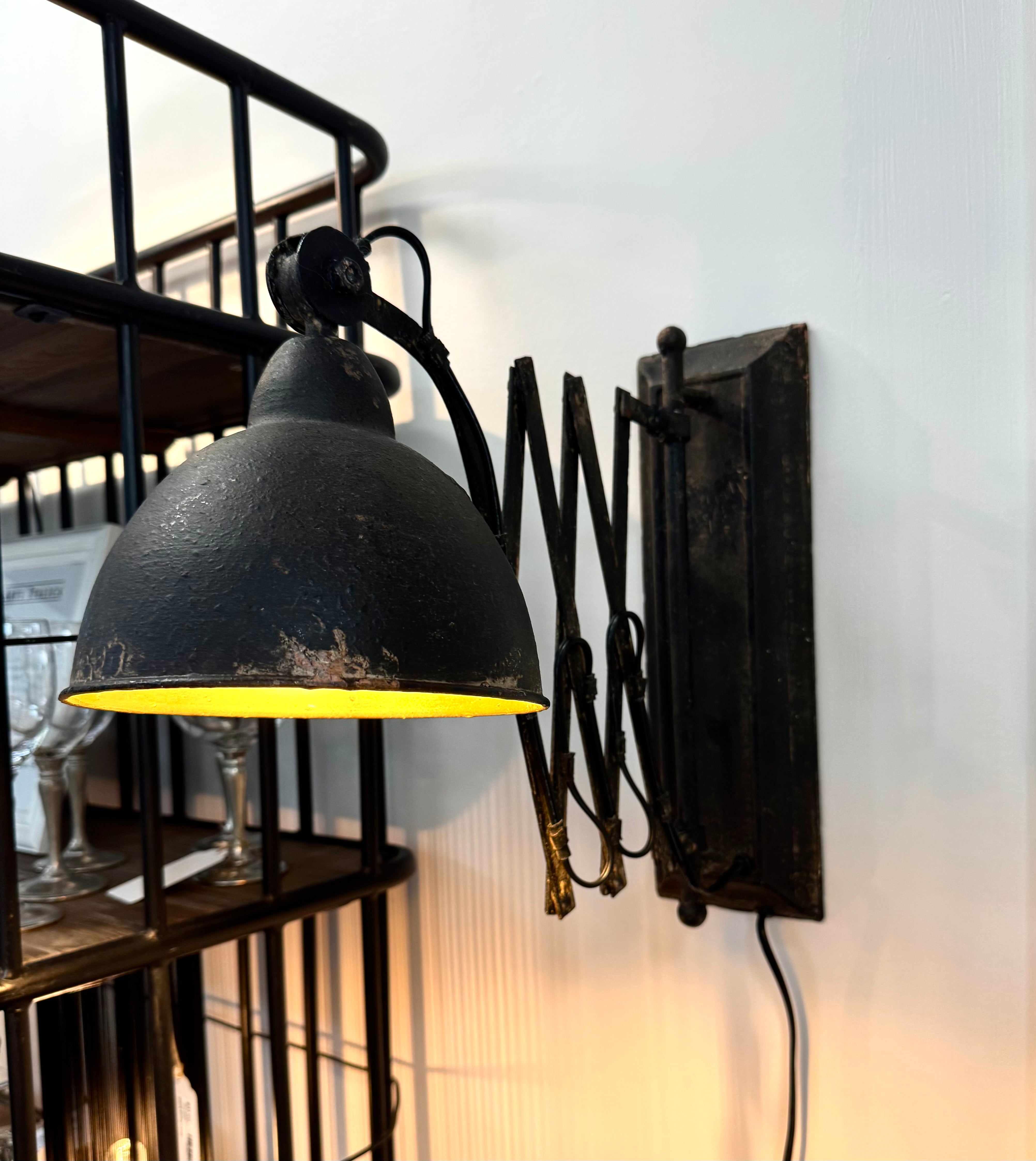 Industrial Metal Accordian Wall Light