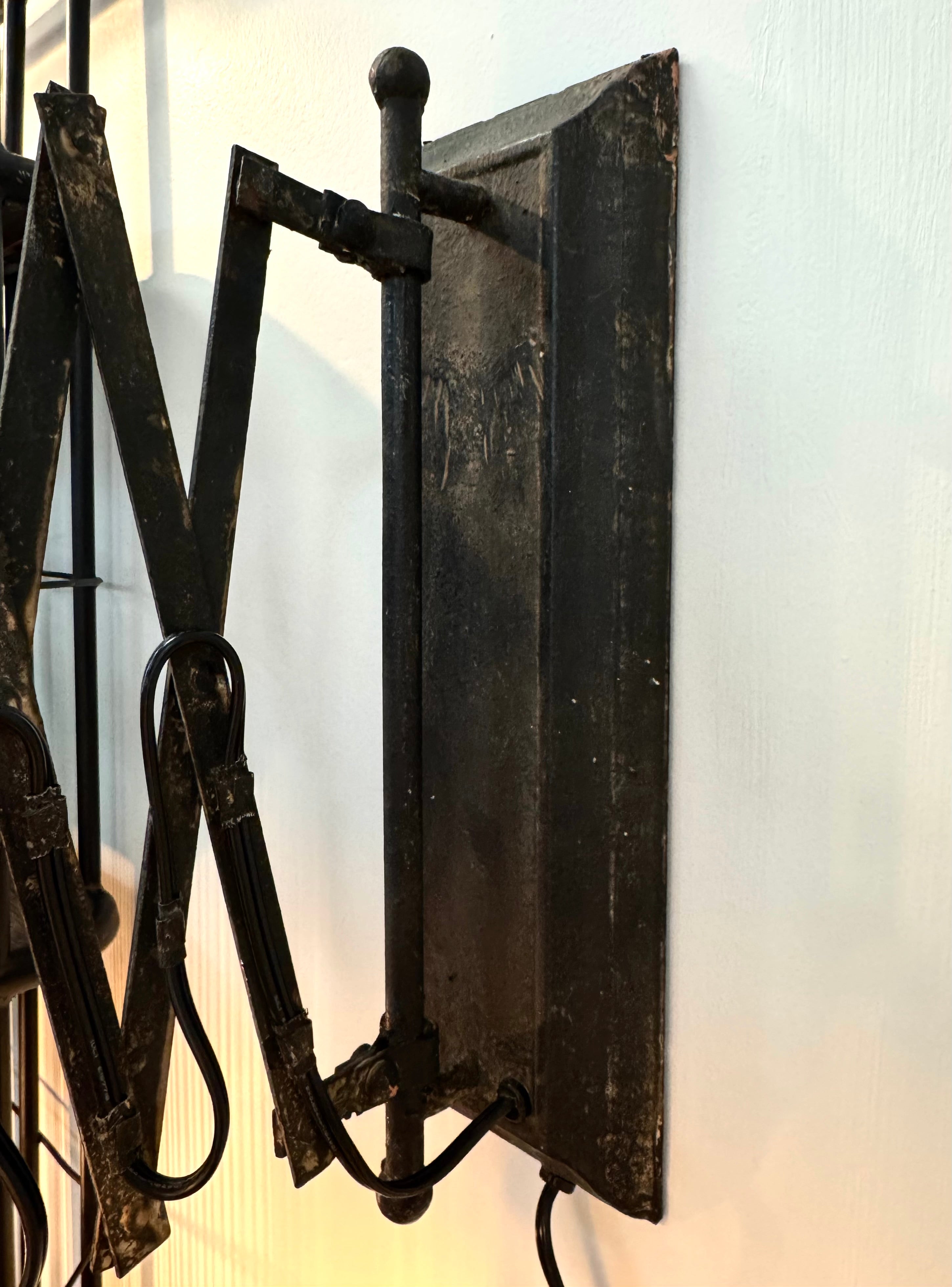 Industrial Metal Accordian Wall Light