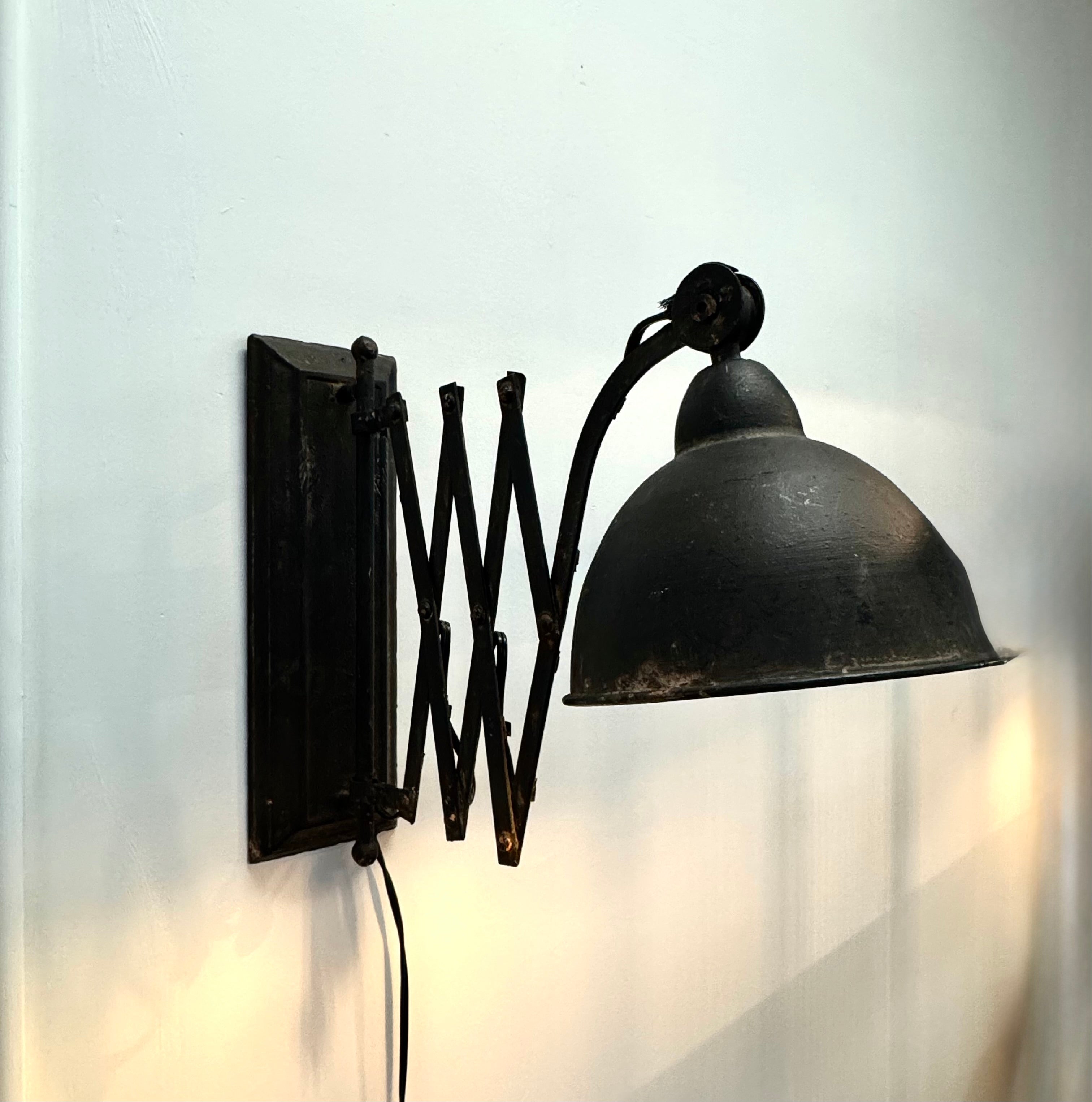Industrial Metal Accordian Wall Light