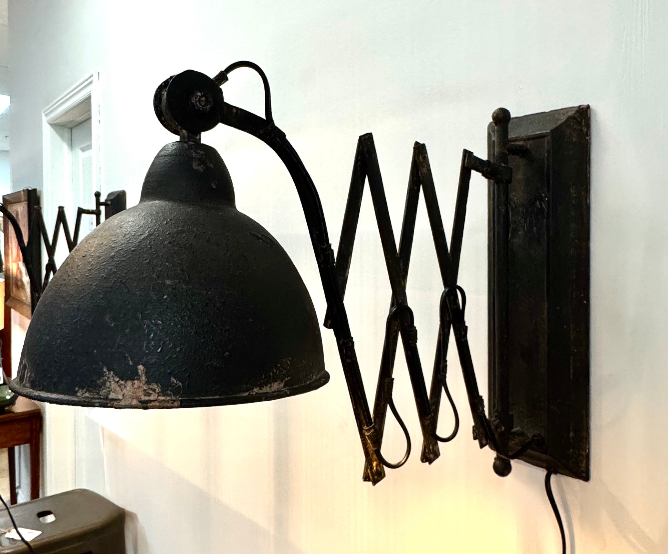 Industrial Metal Accordian Wall Light