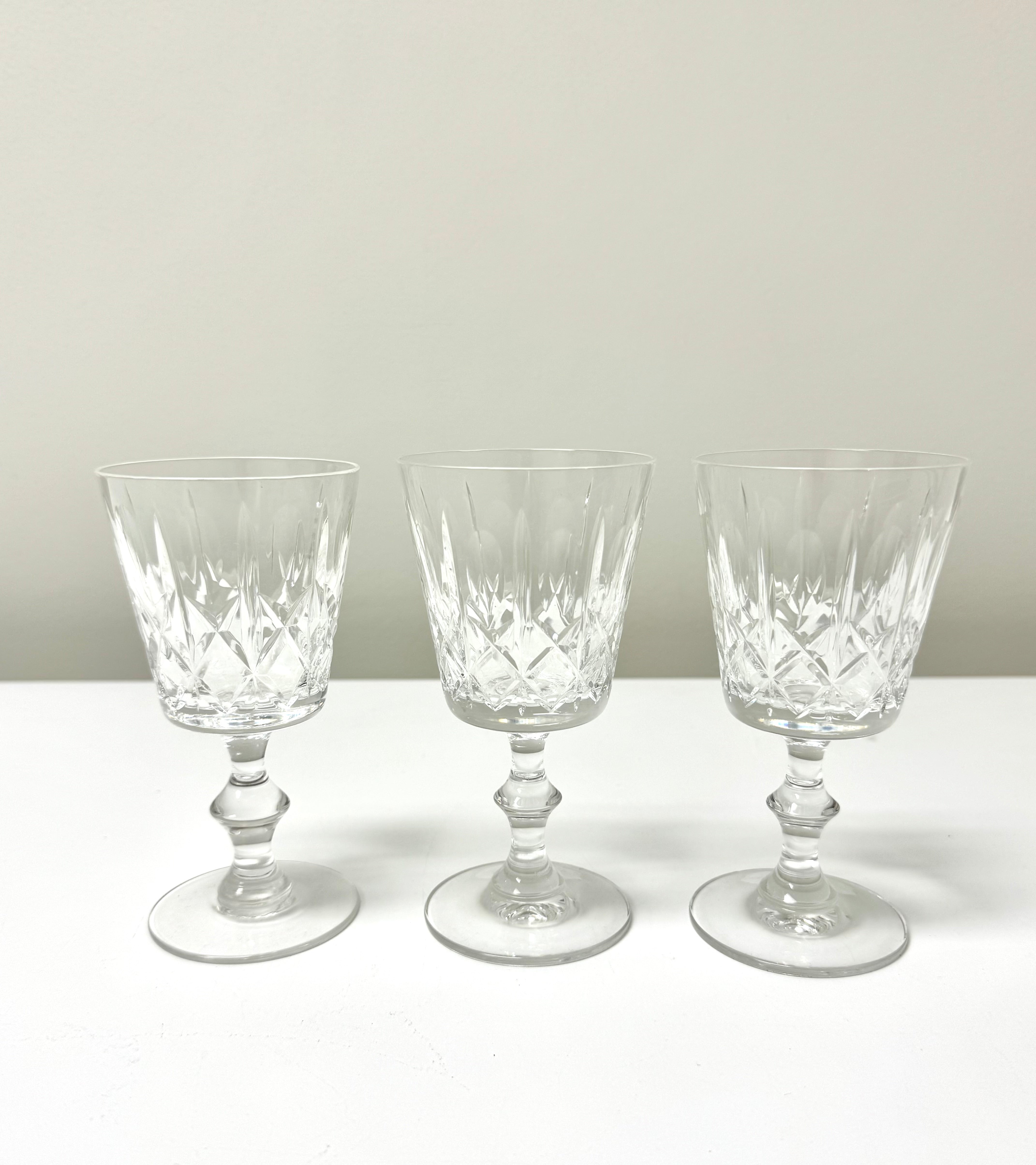 Cross and Olive Crystal Wine Glasses Set of 3