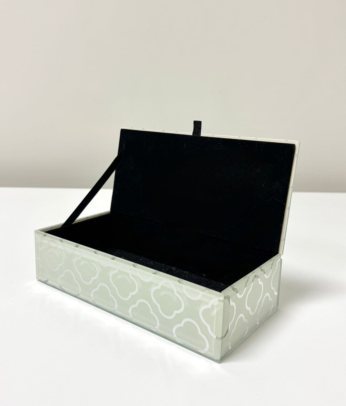 Mint Green Glass Hinged Box