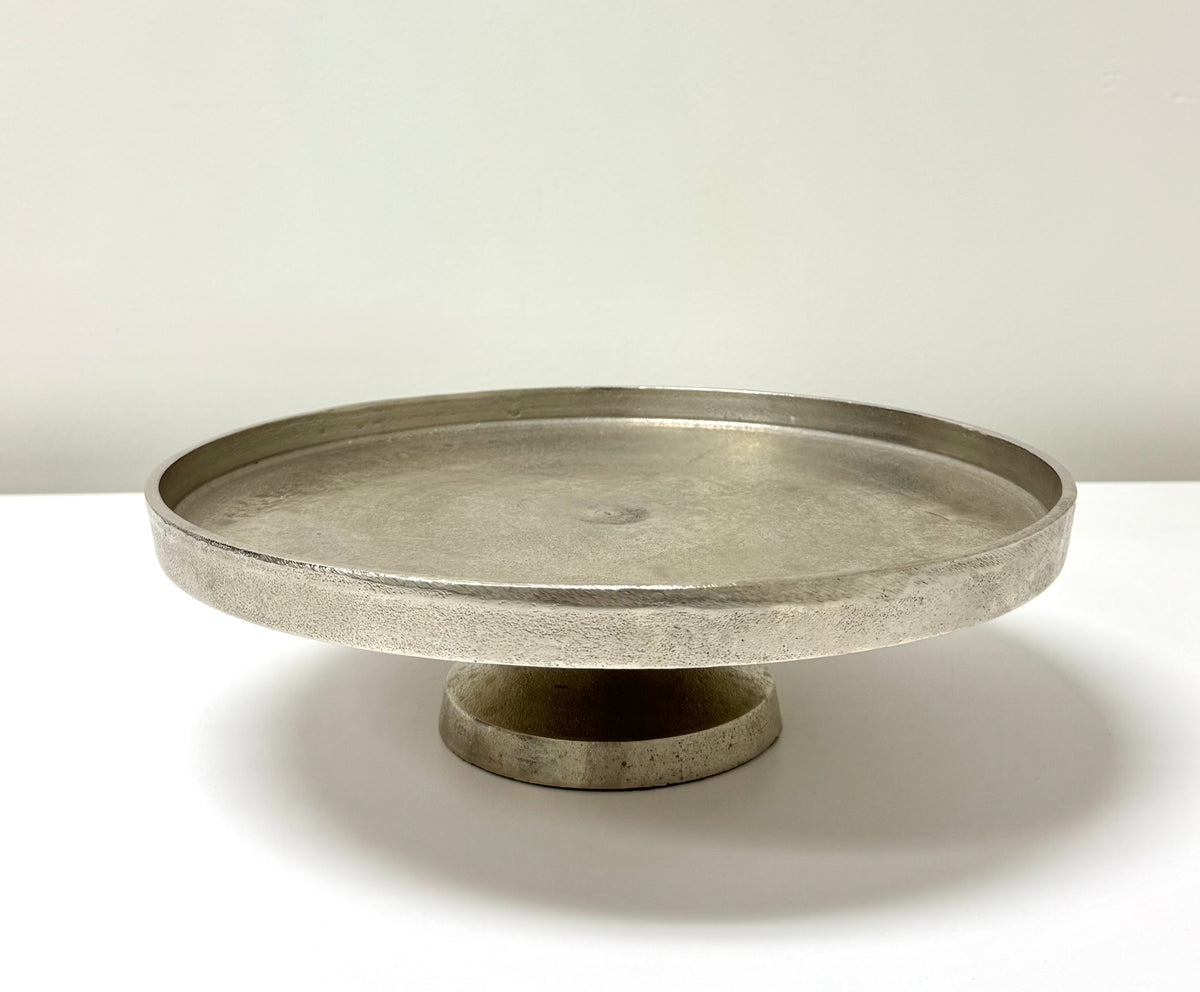 Textured Metal Footed Tray