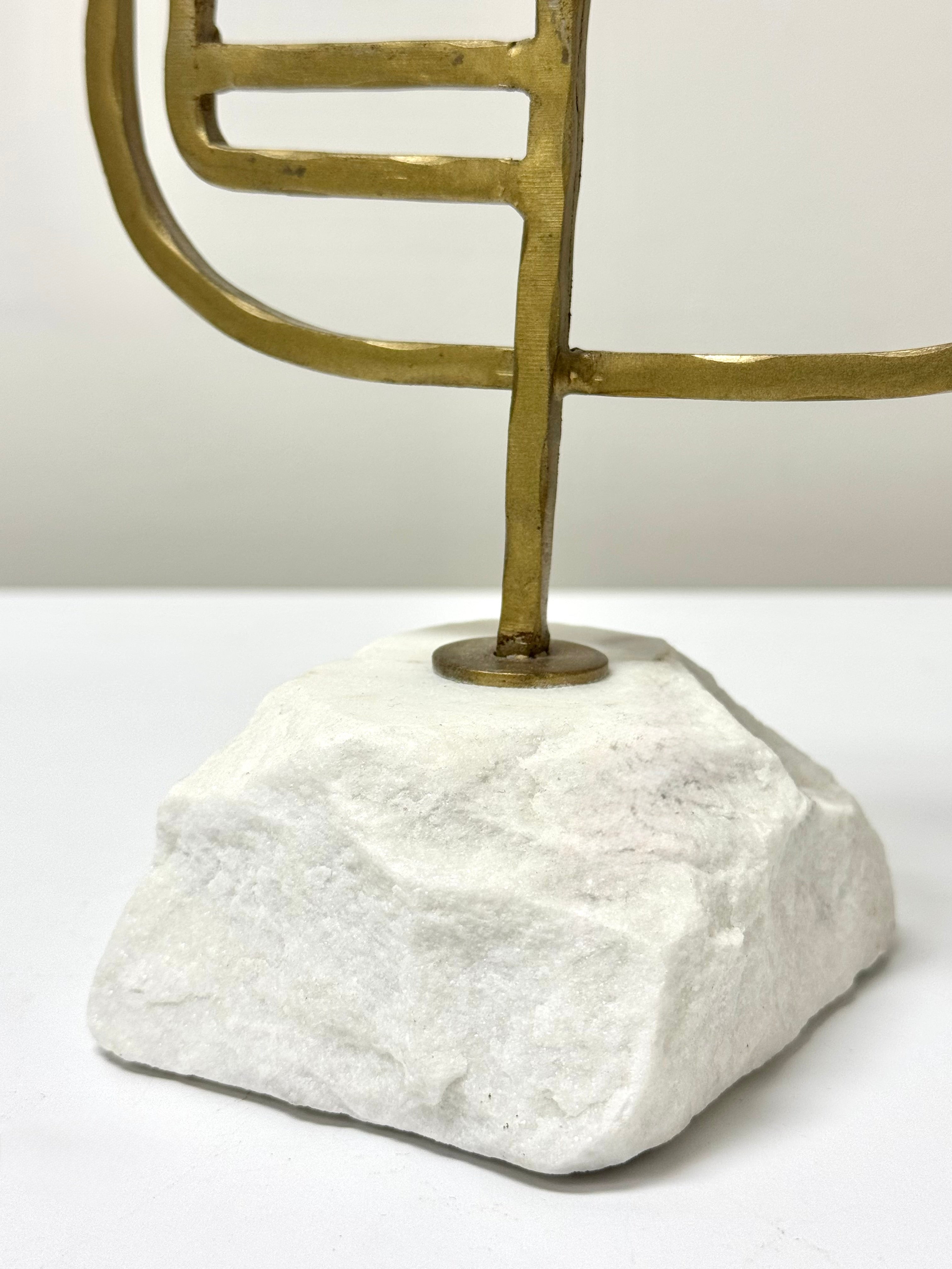 WEST ELM 'Elexia' Abstract Sailboat on White Granite Base