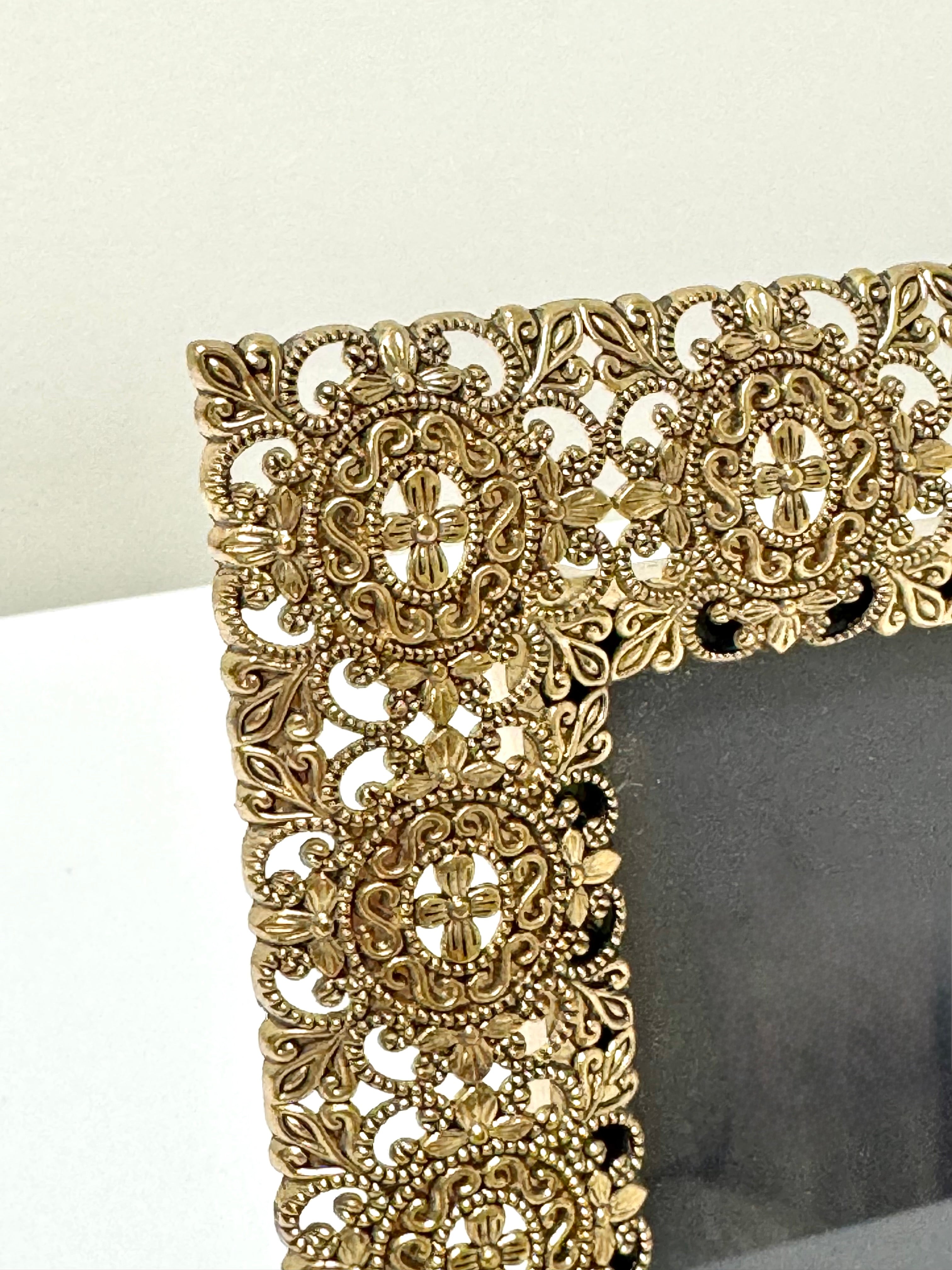 Vintage Brass Filigree Frame
