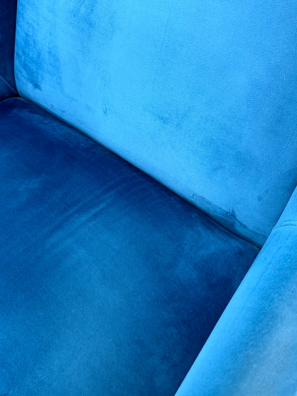 Dark Teal Velvet Wing Chair