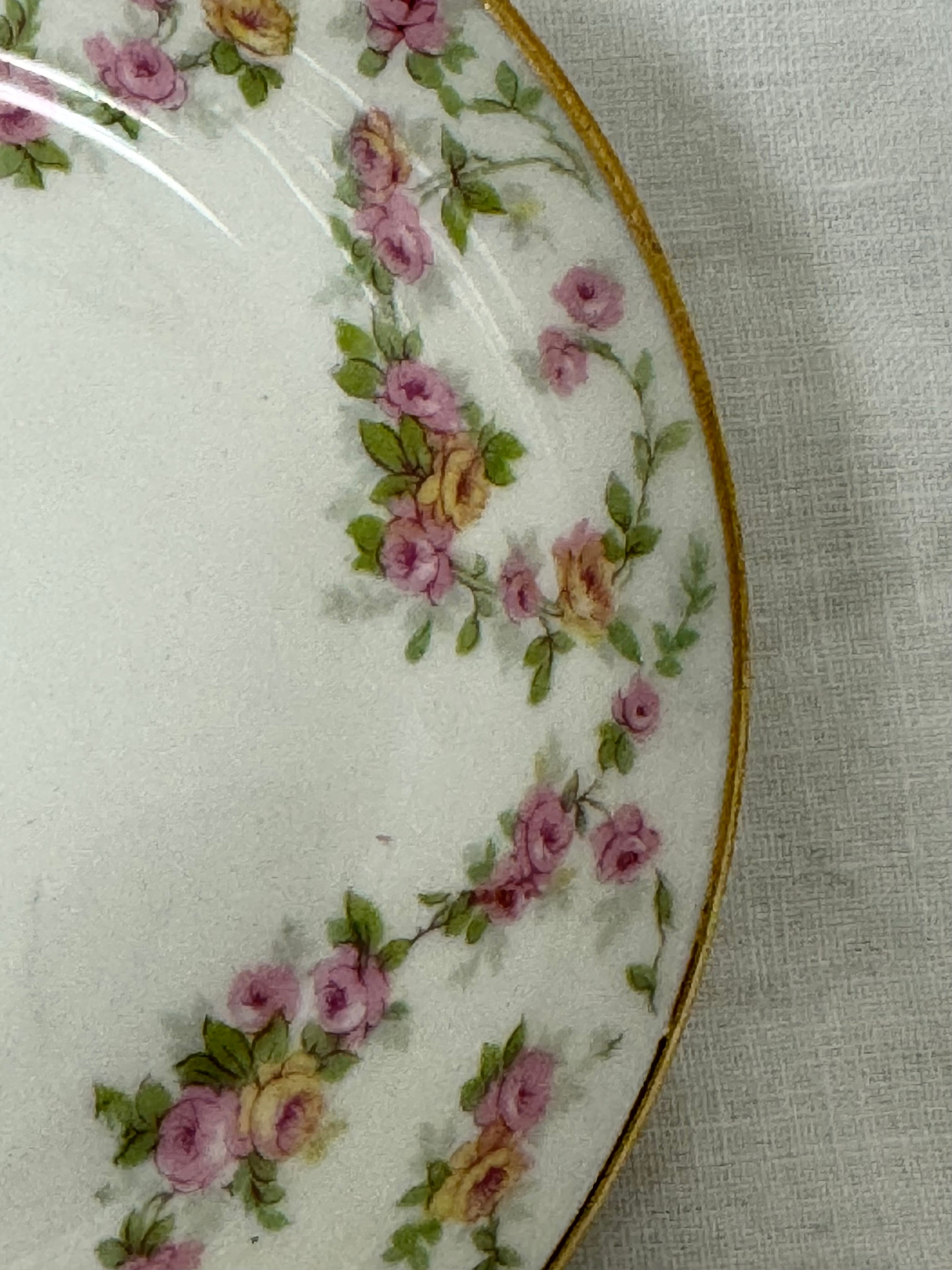 Antique Limoges 'Bridal Rose' 5" Dish