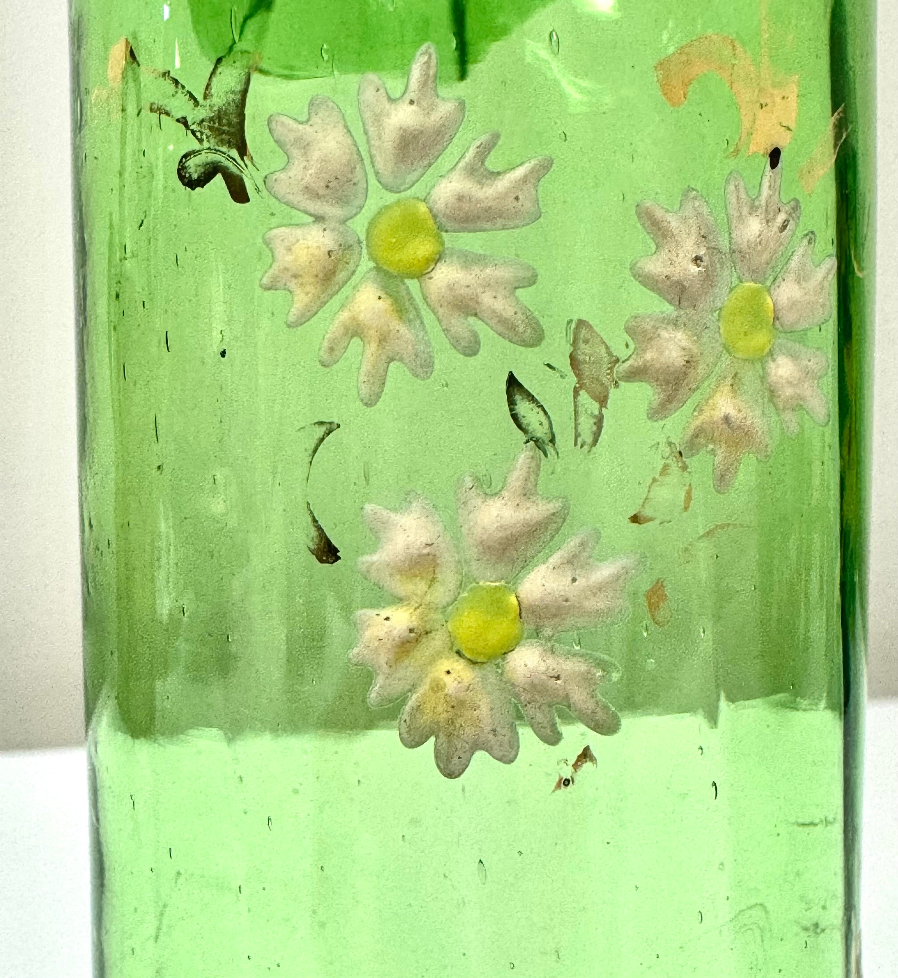 Antique Hand-blown Green Glass Vase