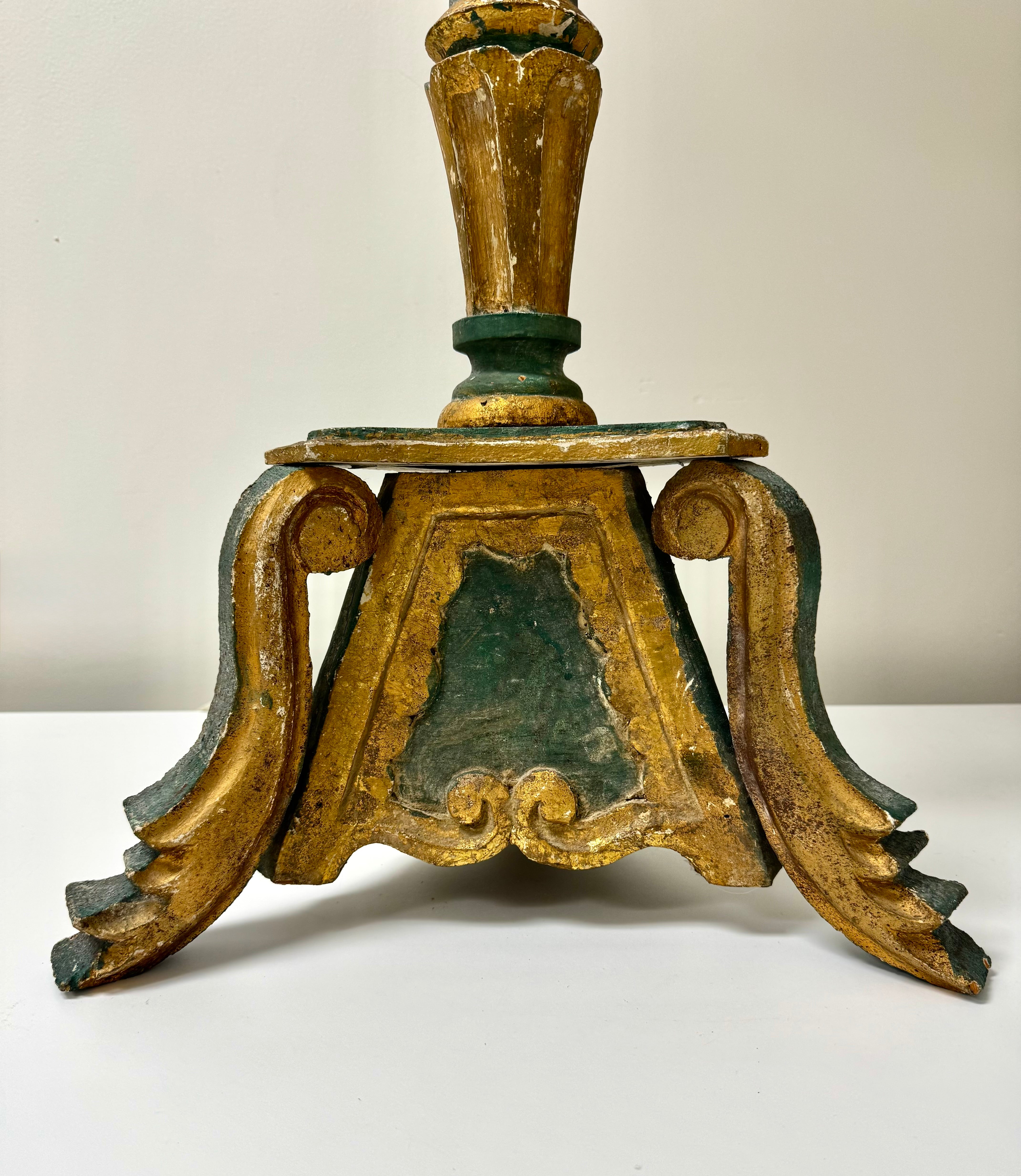 Vintage Florentine Teal & Gold Lamp