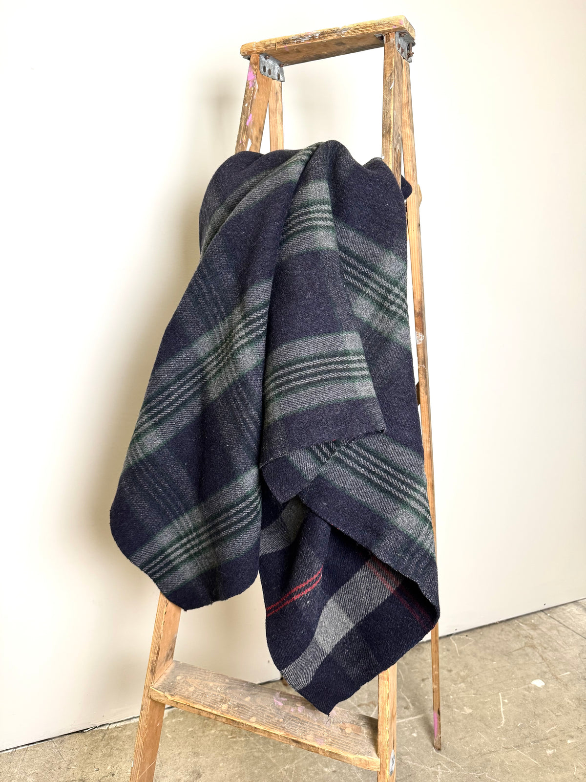 Vintage Scottish Tartan 57" x 70" Wool Throw Blanket
