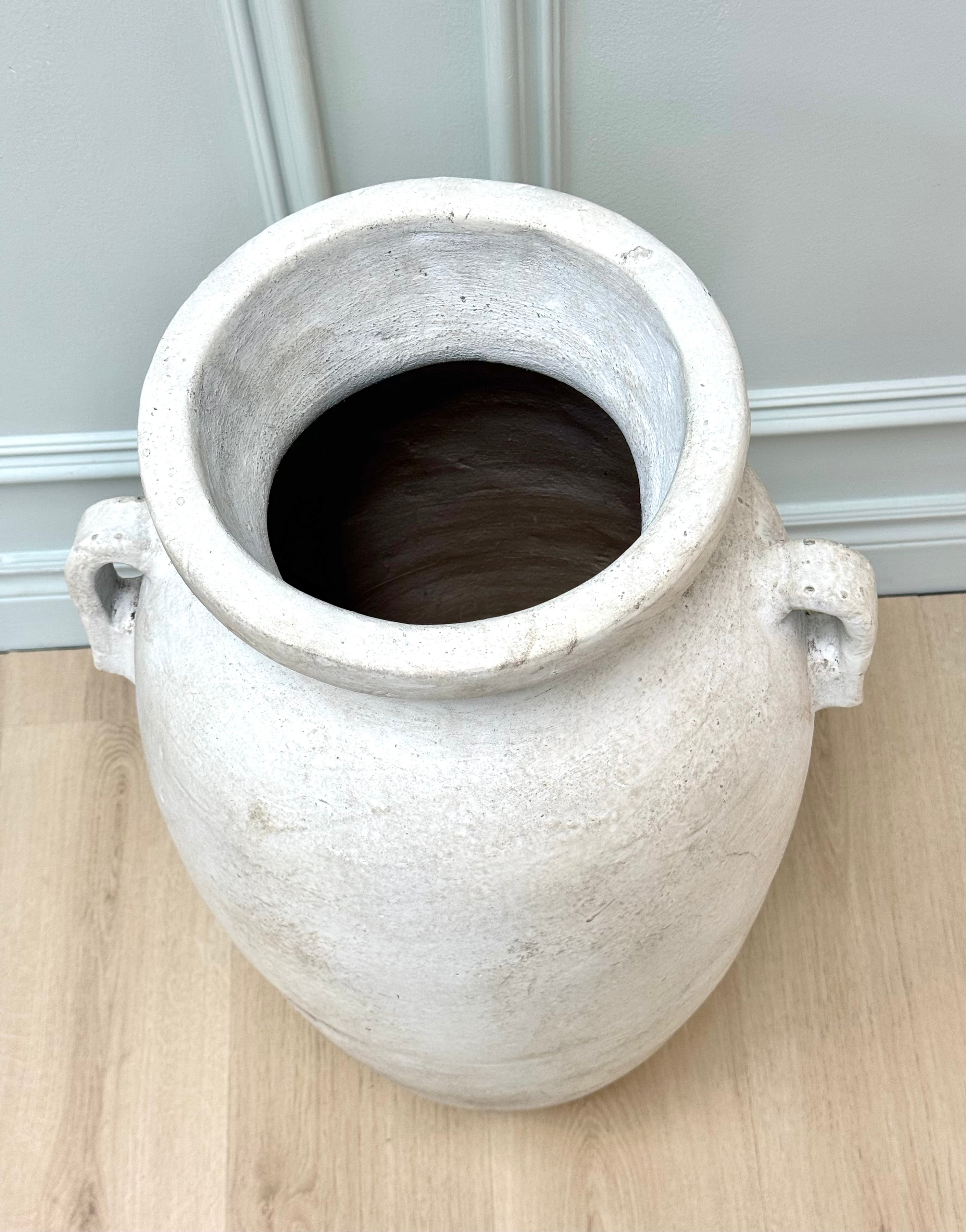 Rustic White Large Pottery Vase