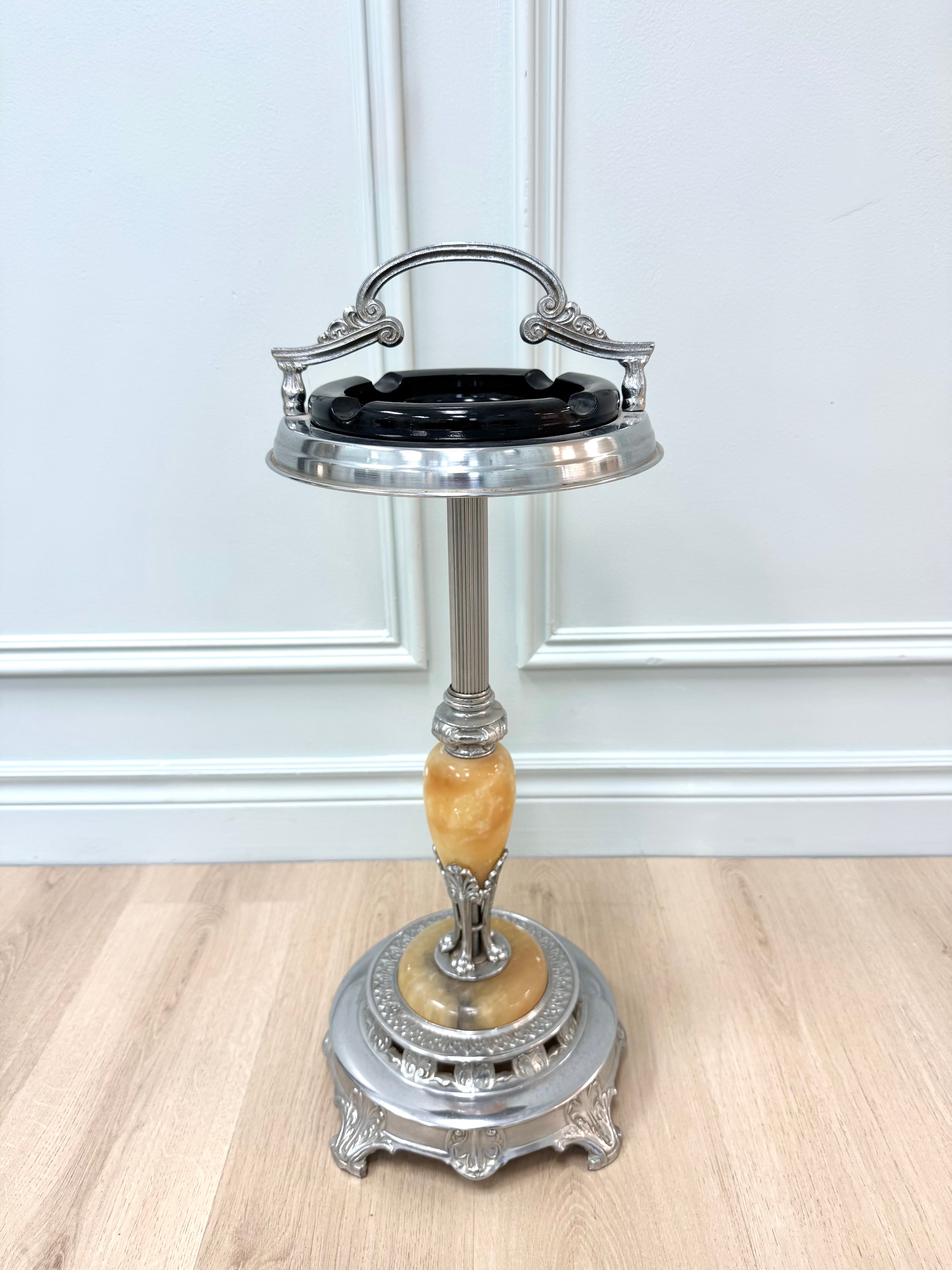 Vintage MCM Art Deco Standing Ashtray
