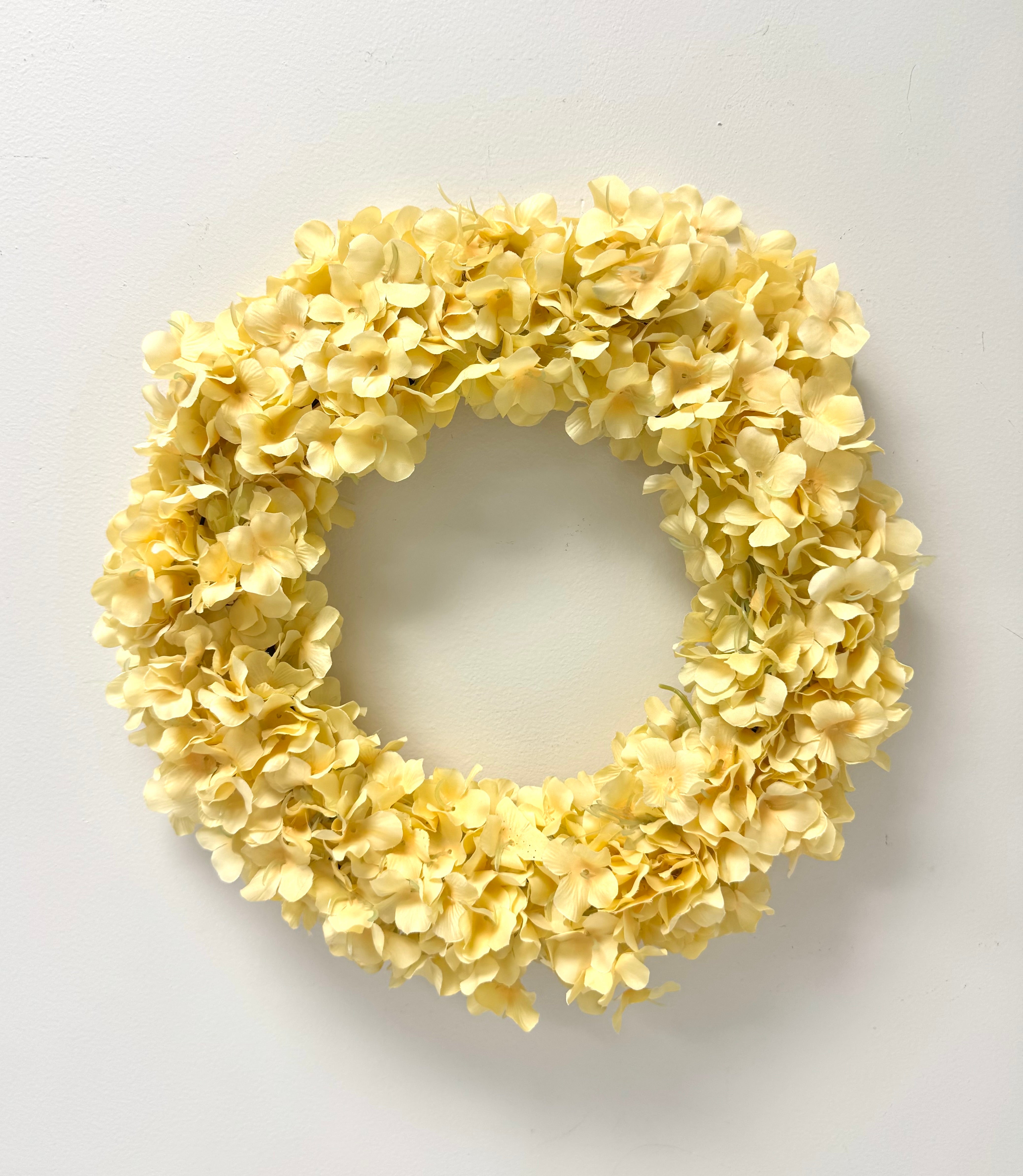 Soft Yellow Hydrangea 17" Wreath