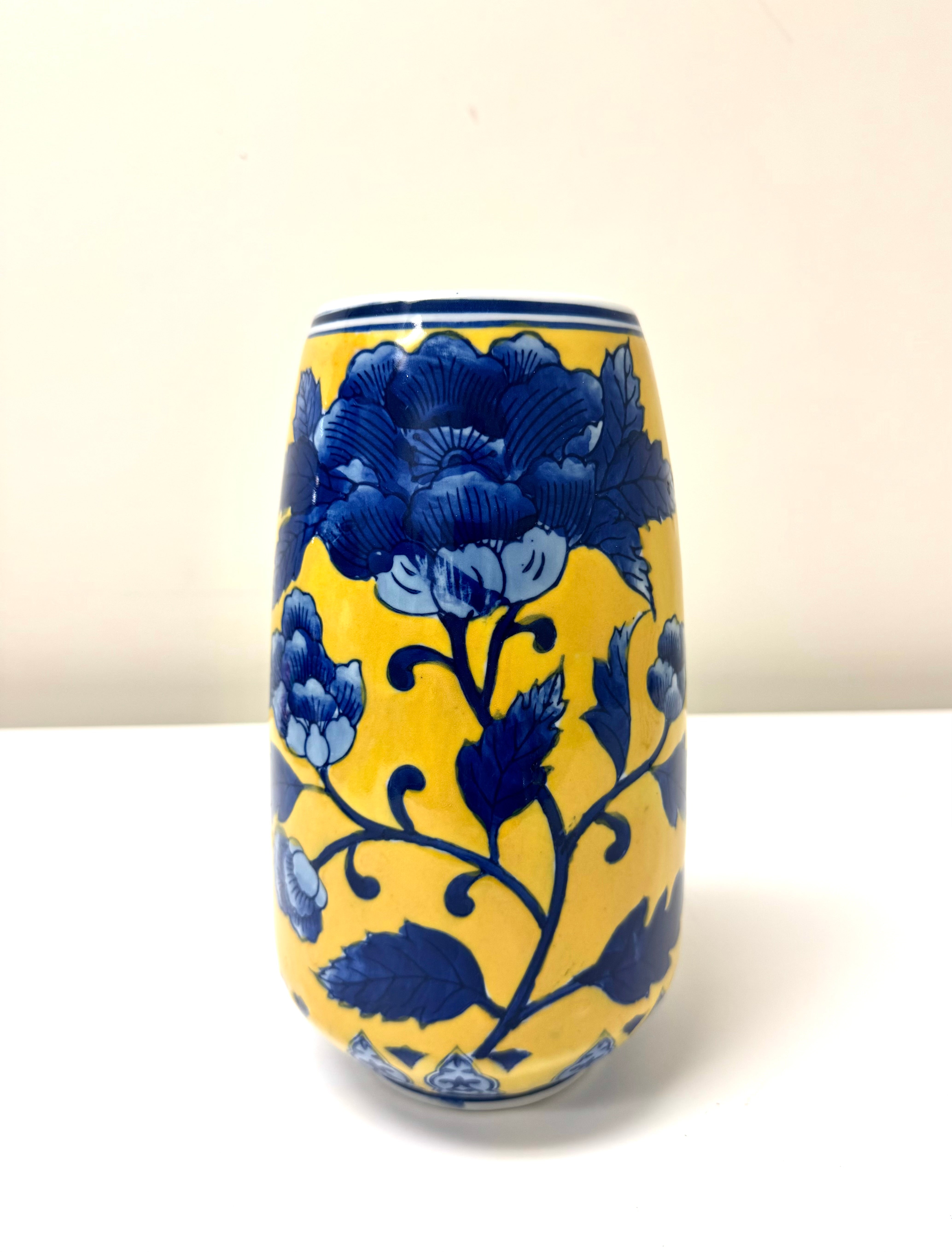 Blue & Yellow Chinoiserie Vase