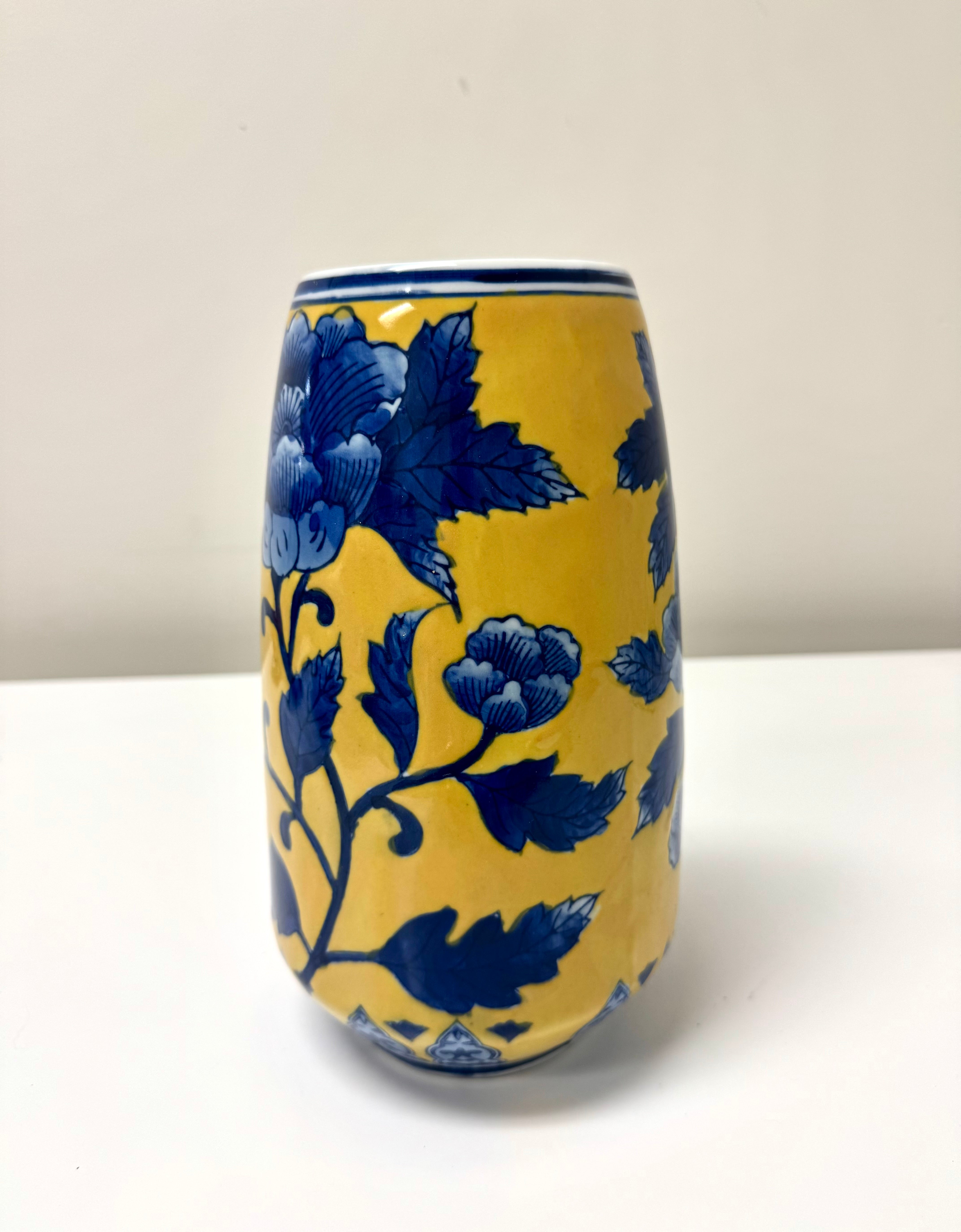 Blue & Yellow Chinoiserie Vase