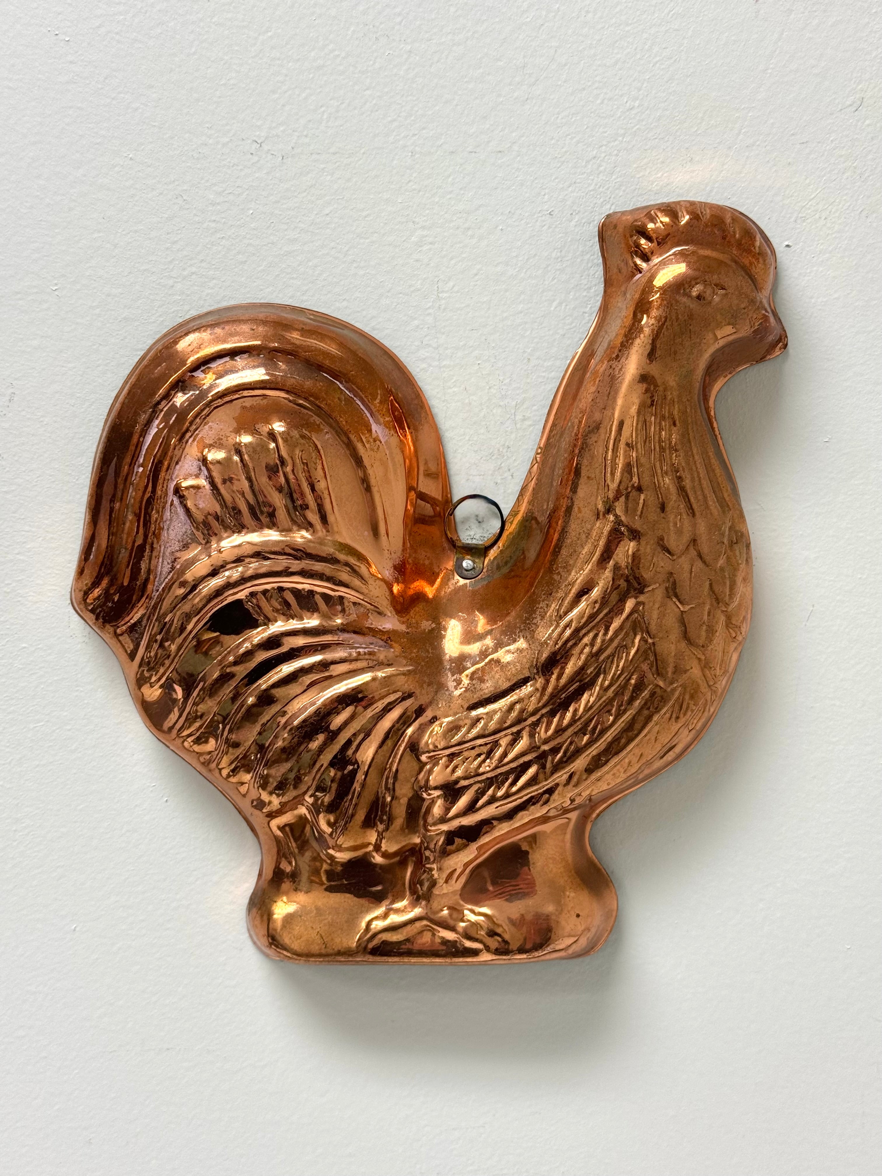 Copper Rooster Jelly Mould