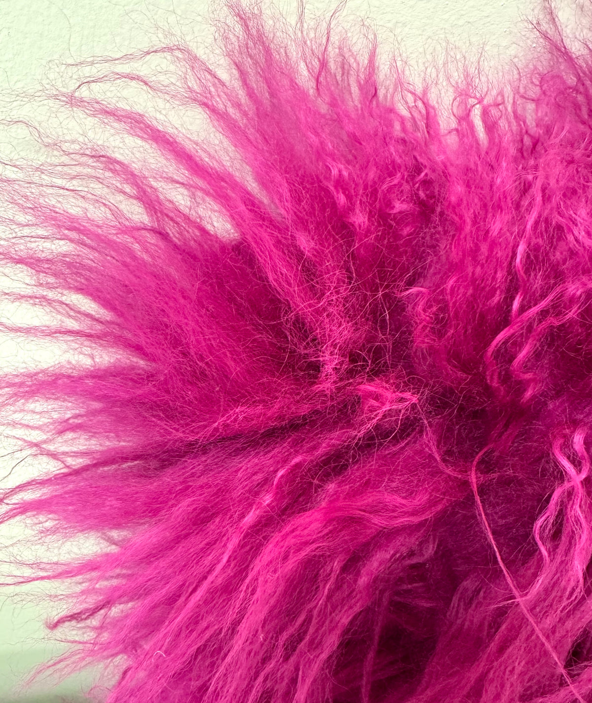 Fuchsia Mongolian Lamb 14" Pillow