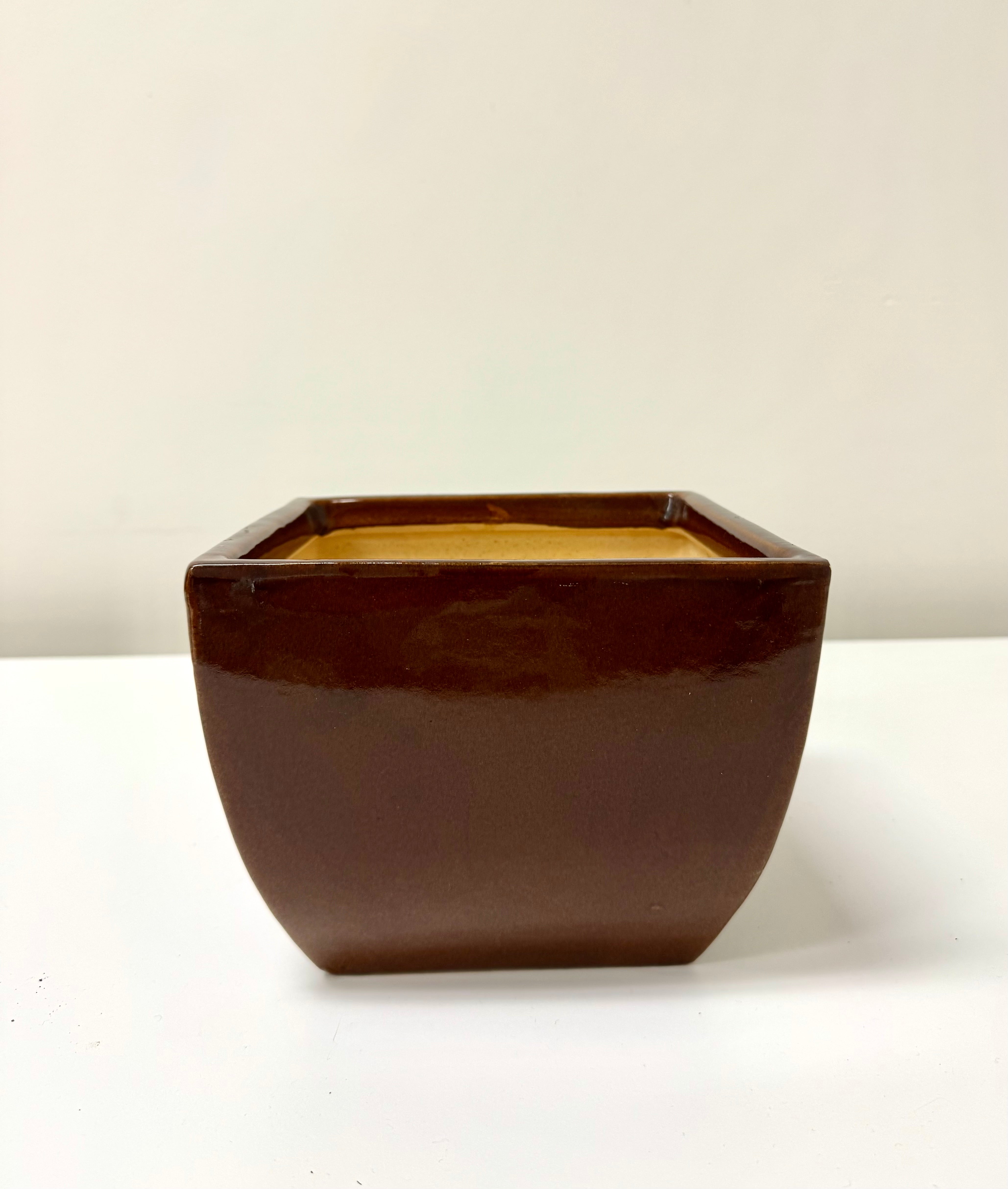 Gloss Brown Square Planter