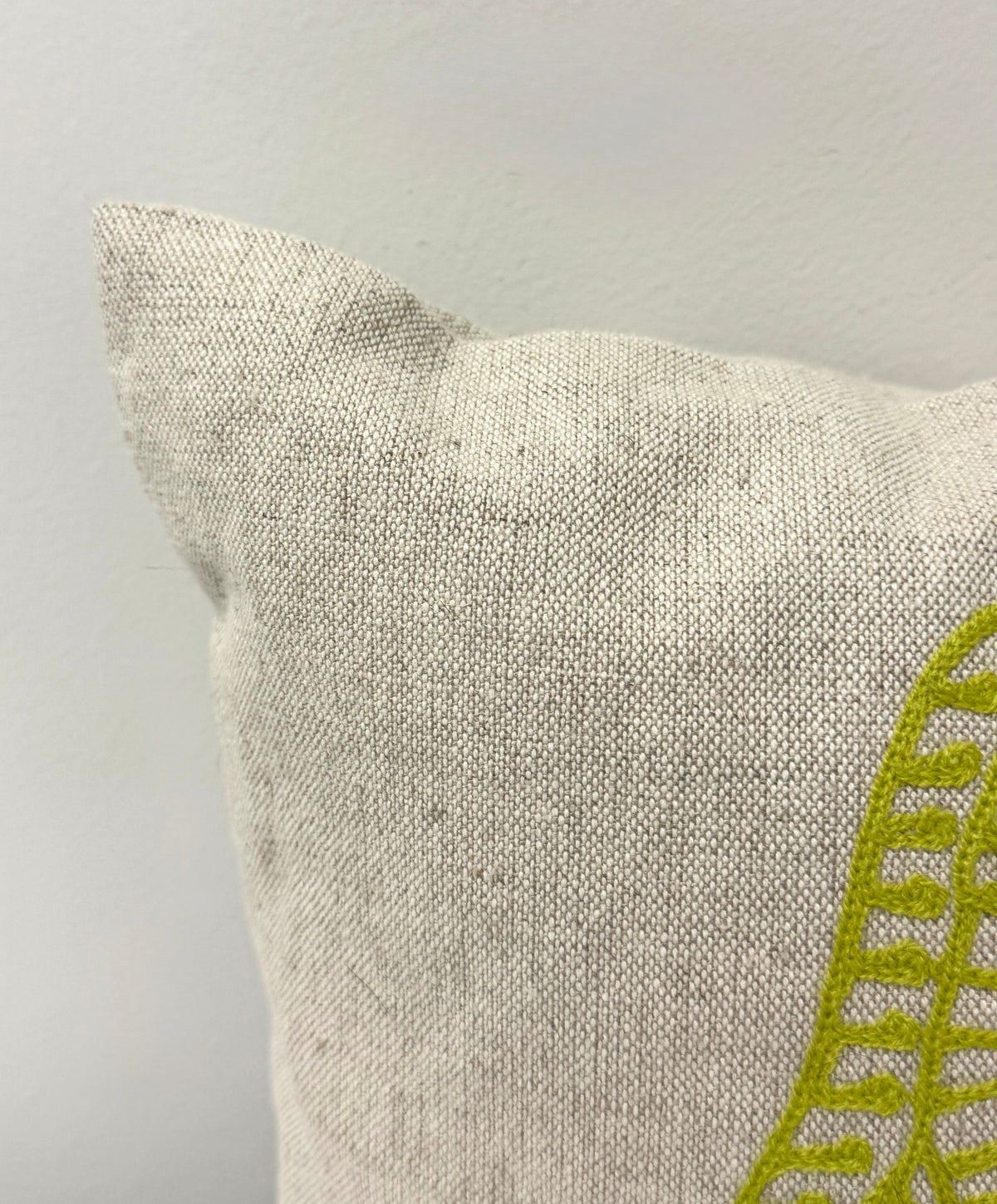 Natural Linen Embroidered 16" Pillow