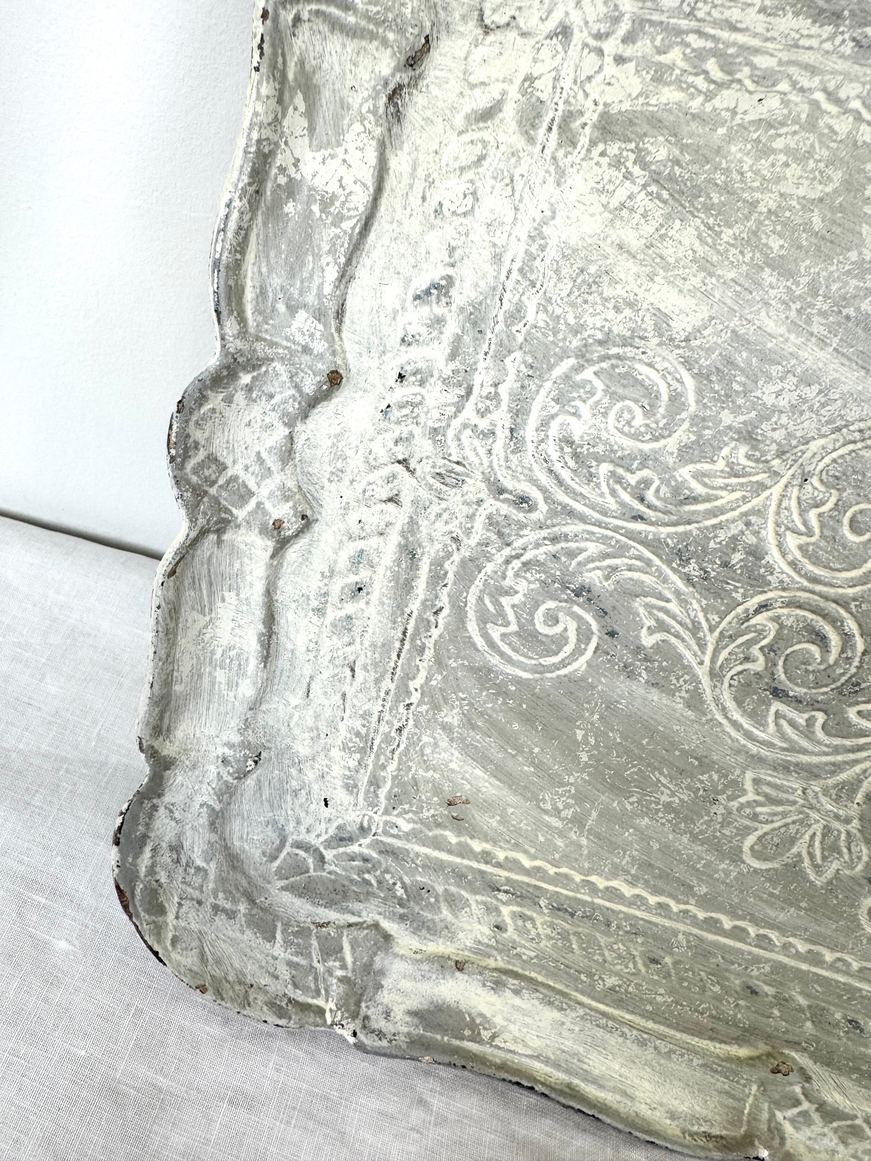 Whitewashed Gray Florentine-style Tray
